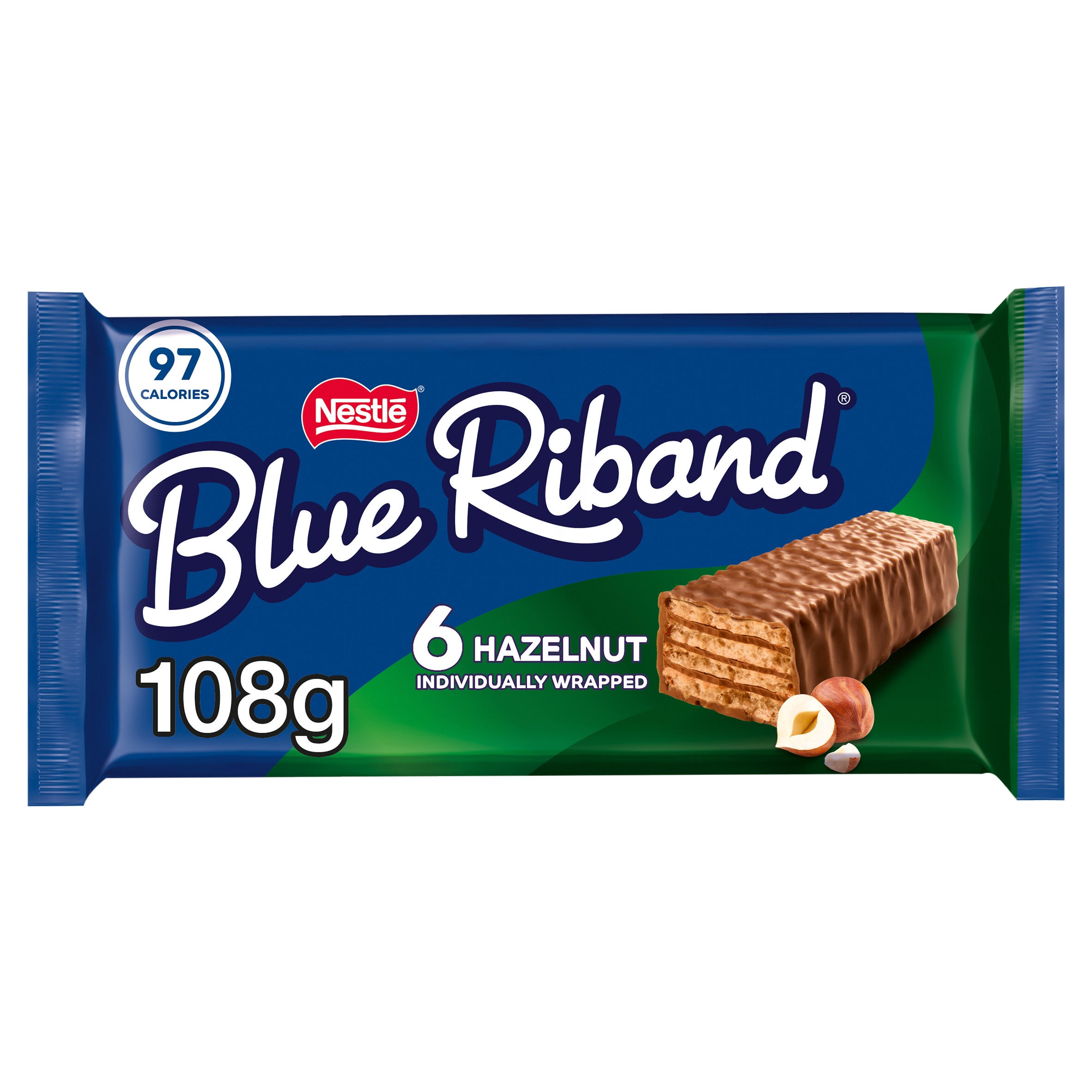 Blue Riband Milk Chocolate Hazelnut Wafer Biscuit Bar 6 Pack Multipack 108g
