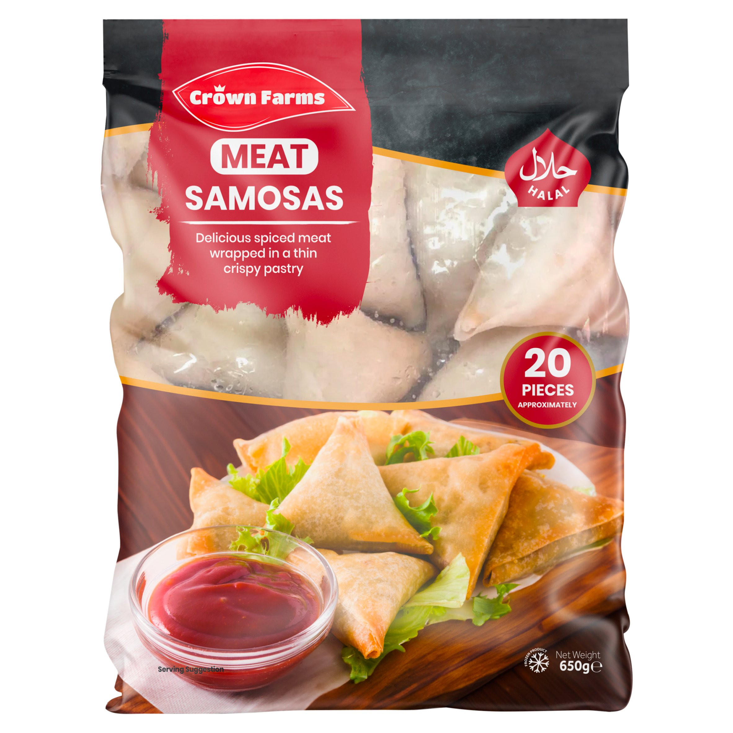 Crown Farms 20 Meat Samosas 650g
