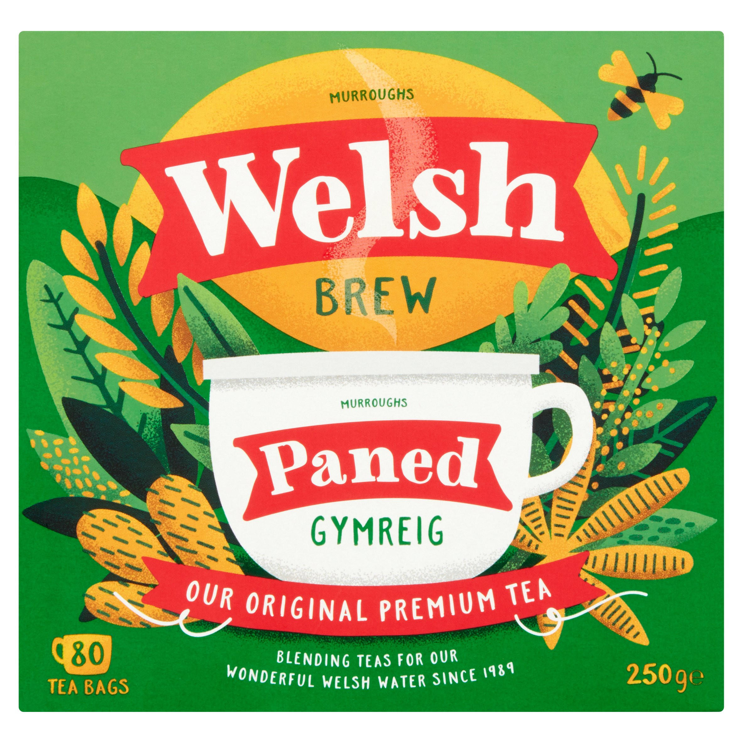 Murroughs Welsh Brew Paned 80 Tea Bags 250g
