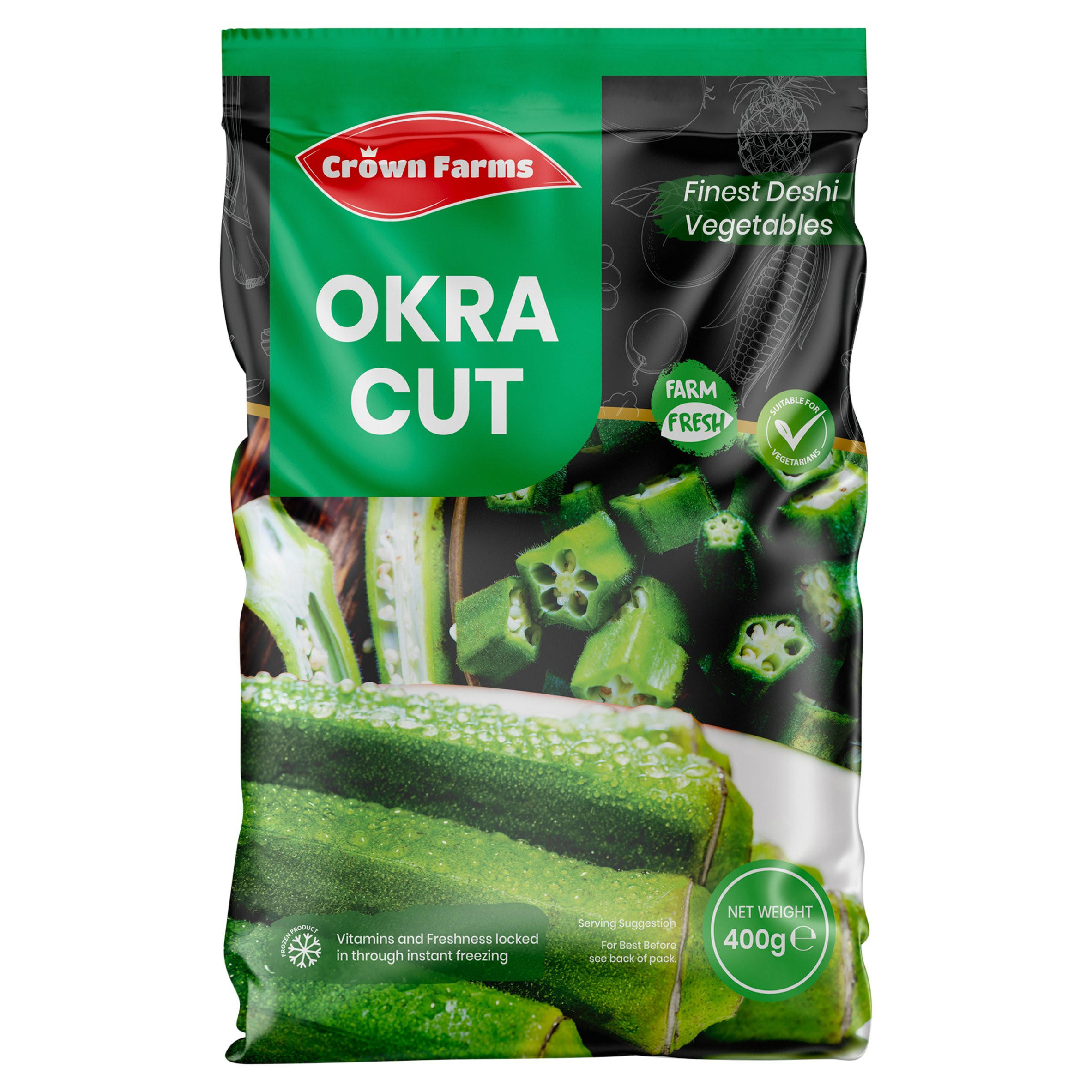 Crown Farms Okra Cut 400g