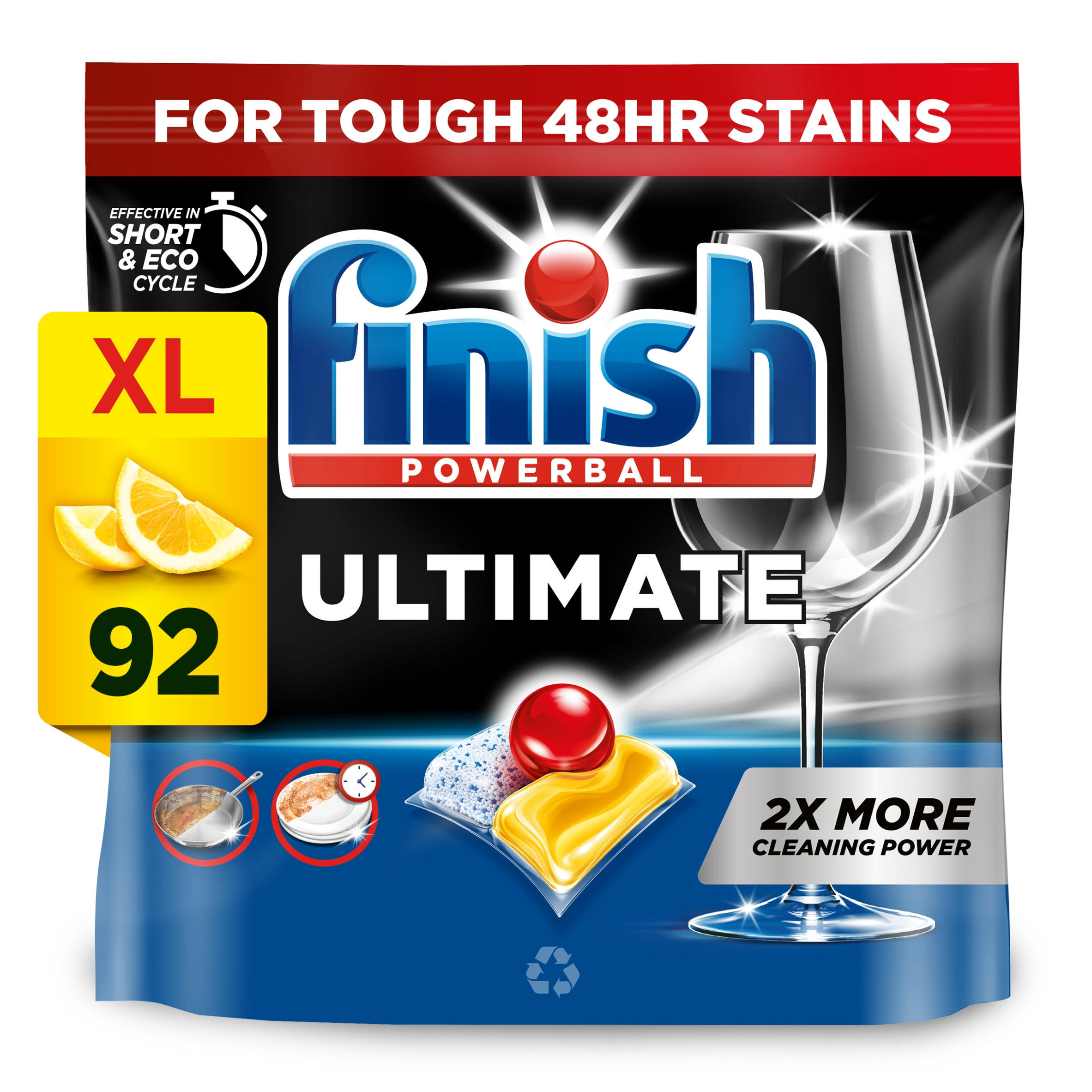 Finish Ultimate All In One Dishwasher Tablets Lemon - 92 Tabs