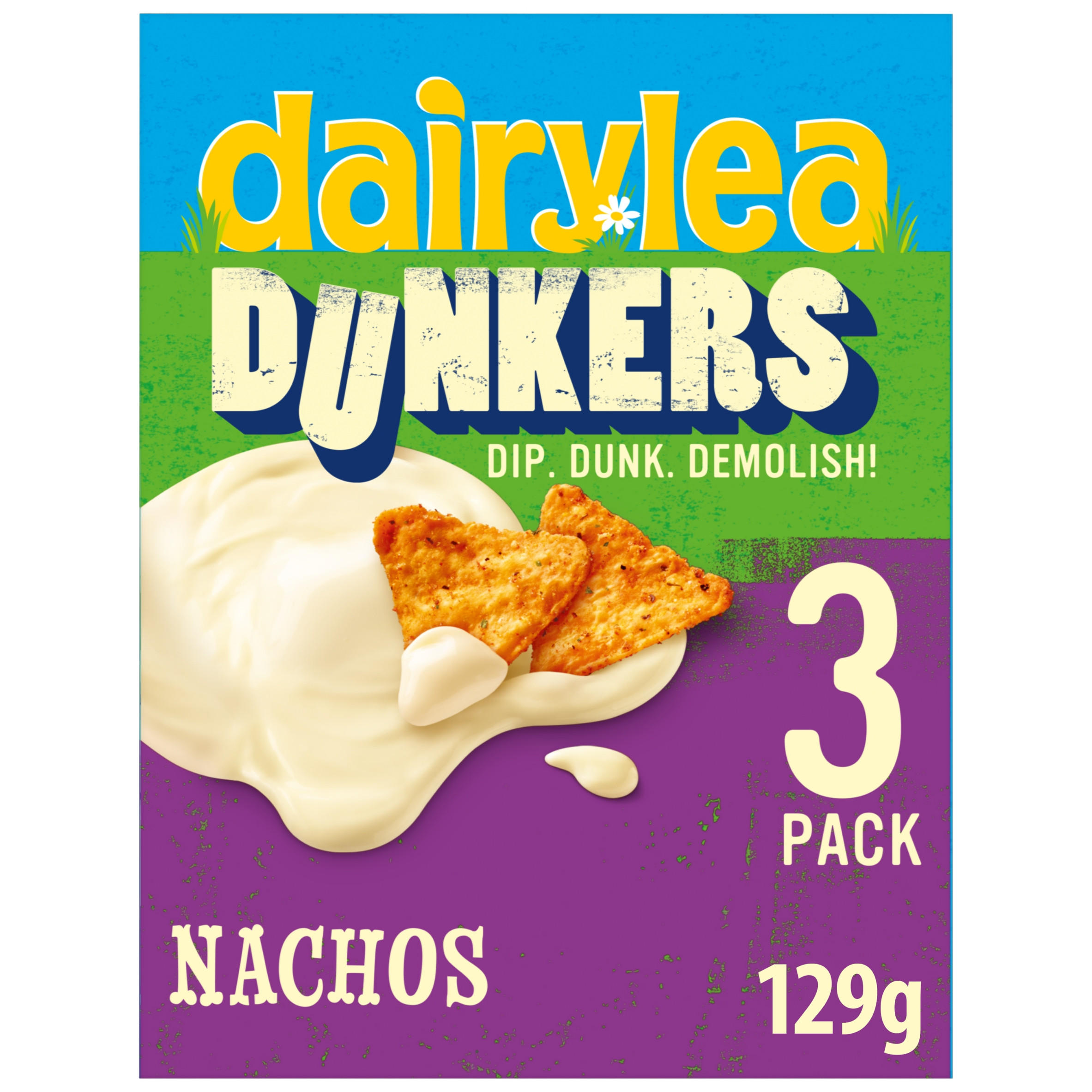 Dairylea Dunkers Nachos Cheese Snack 3 pack Multipack (3 x 43g) 129 g