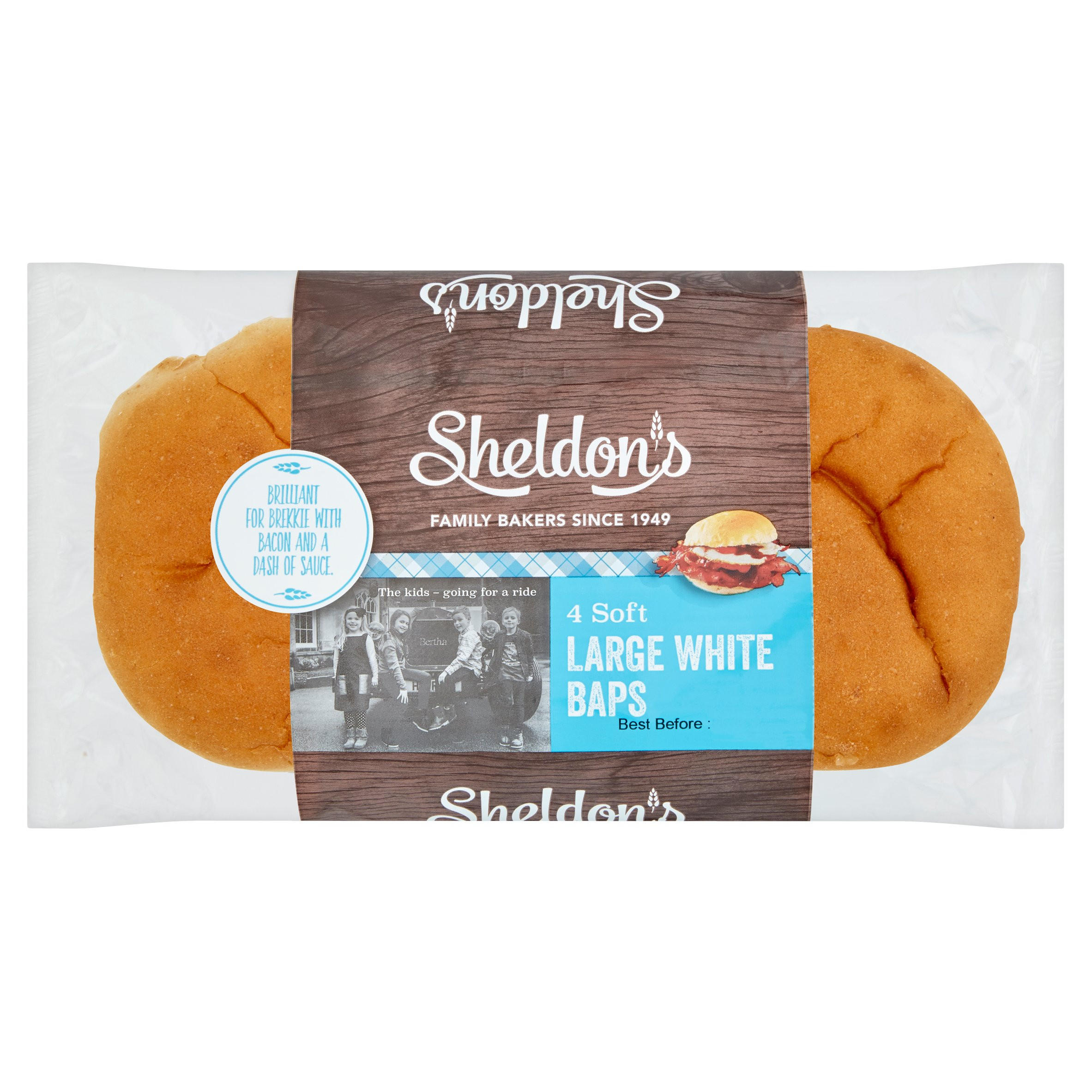 Sheldon's 4 Soft Large White Baps