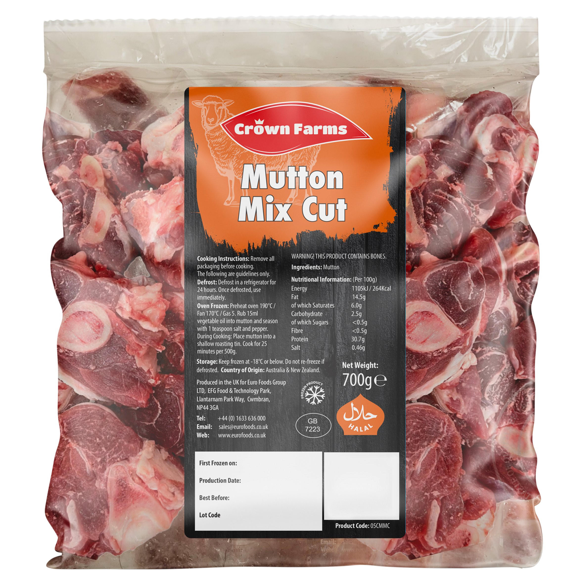 Crown Farms Mutton Mix Cut 700g