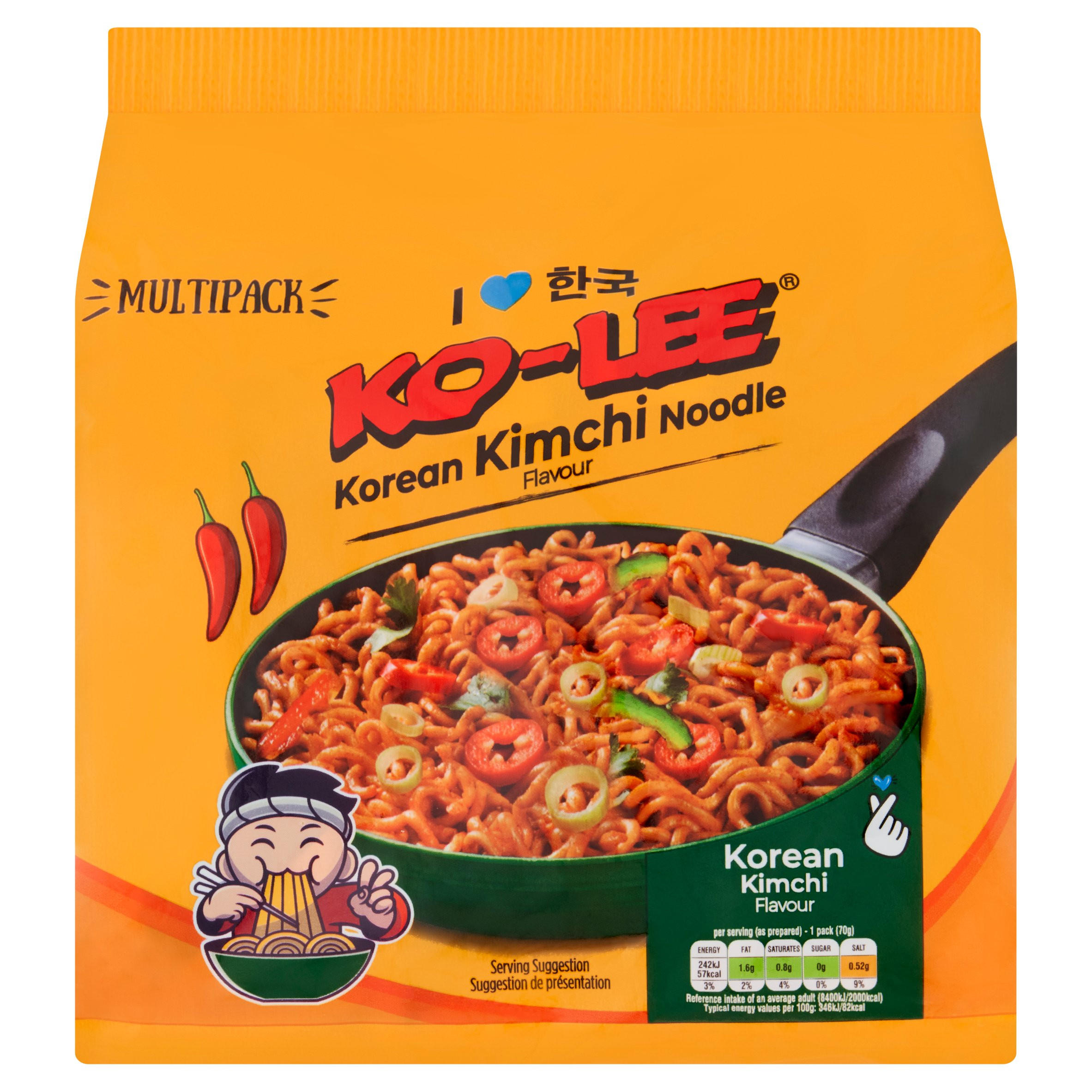 Ko-Lee Korean Kimchi Flavour Noodle 4 x 70g