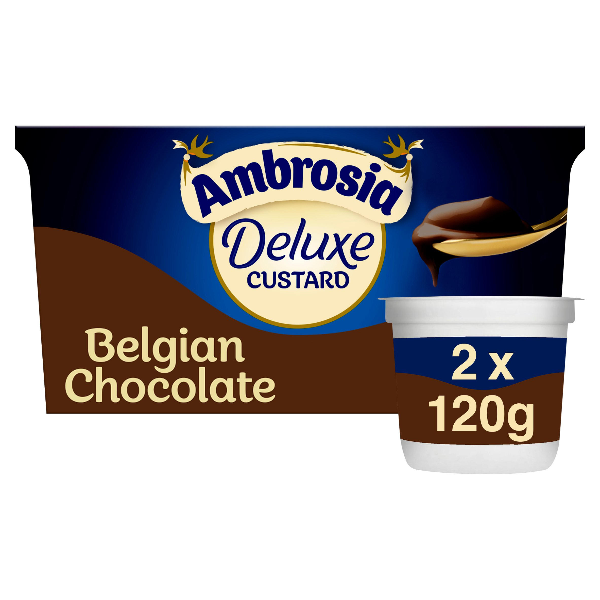 Ambrosia Ready To Eat Belgian Chocolate Deluxe Custard Pots 2 x 120g