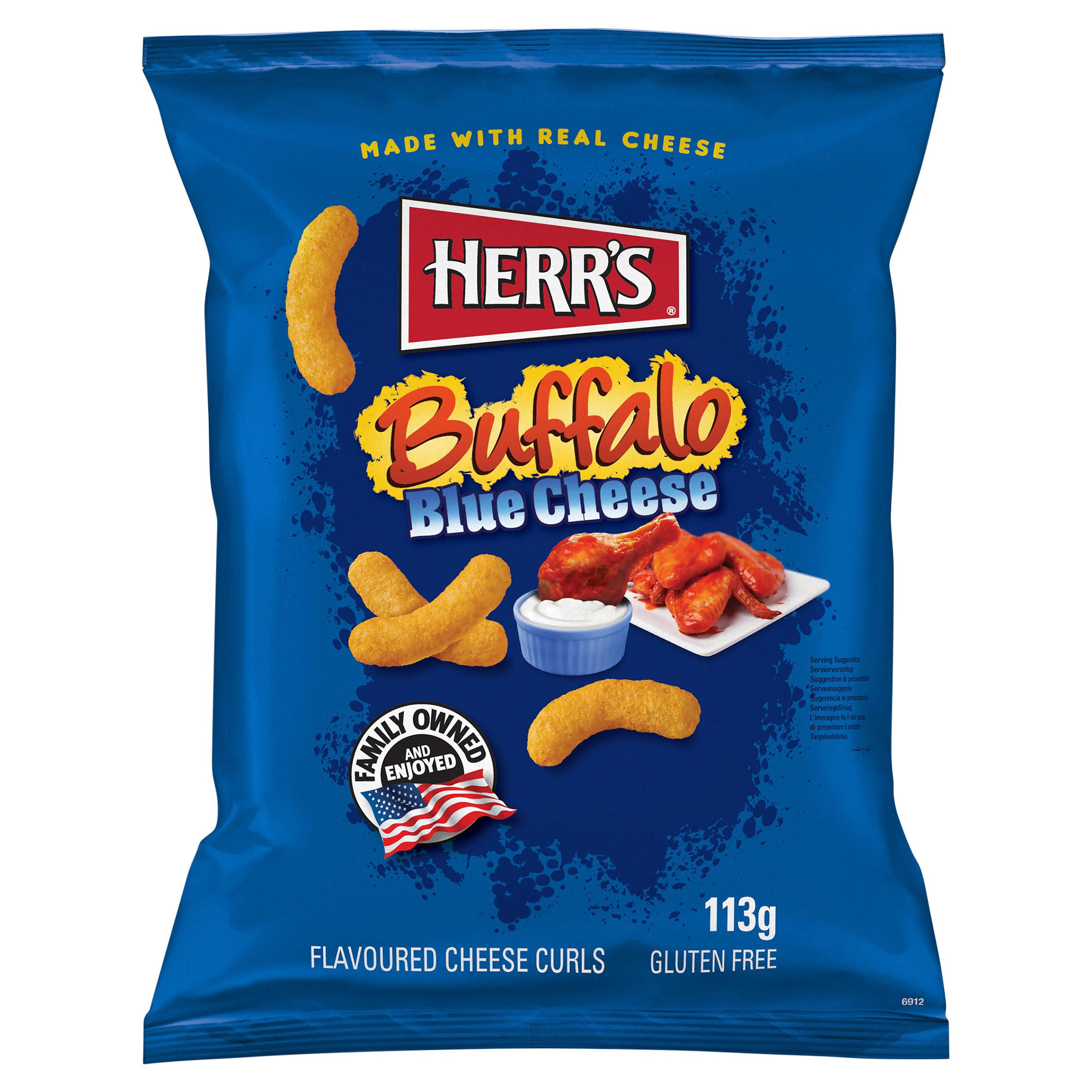 Herr's Buffalo Blue Cheese Flavoured Cheese Curls 113g