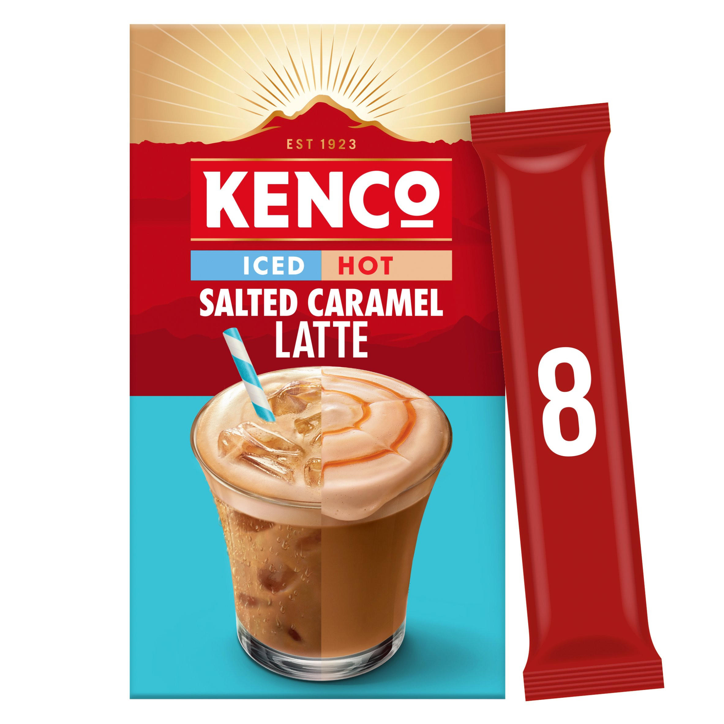 Kenco Iced Hot Salted Caramel Latte Instant Coffee Sachets x8