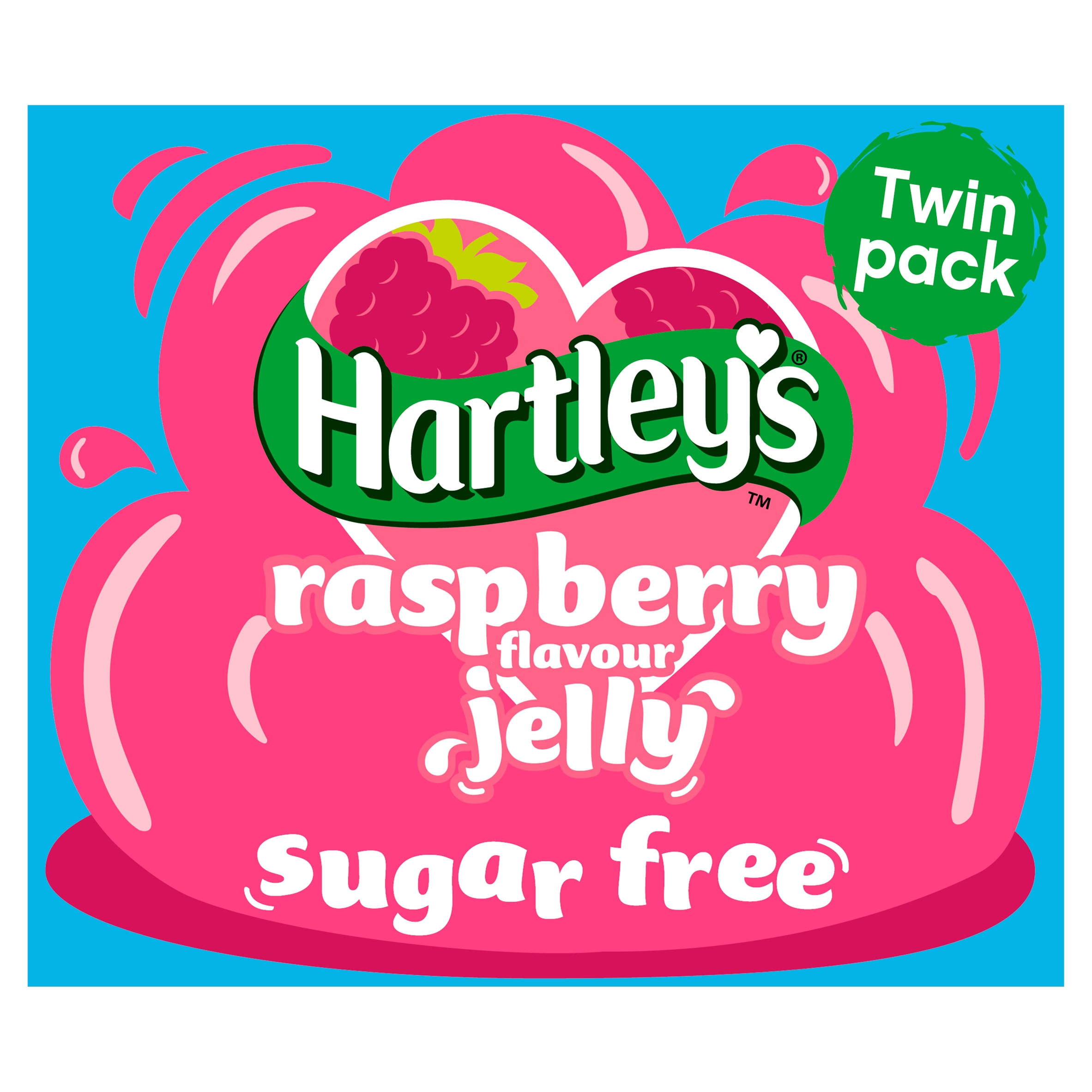 Hartley's Raspberry Flavour Crystal Jelly Sugar Free Twin Pack 23g