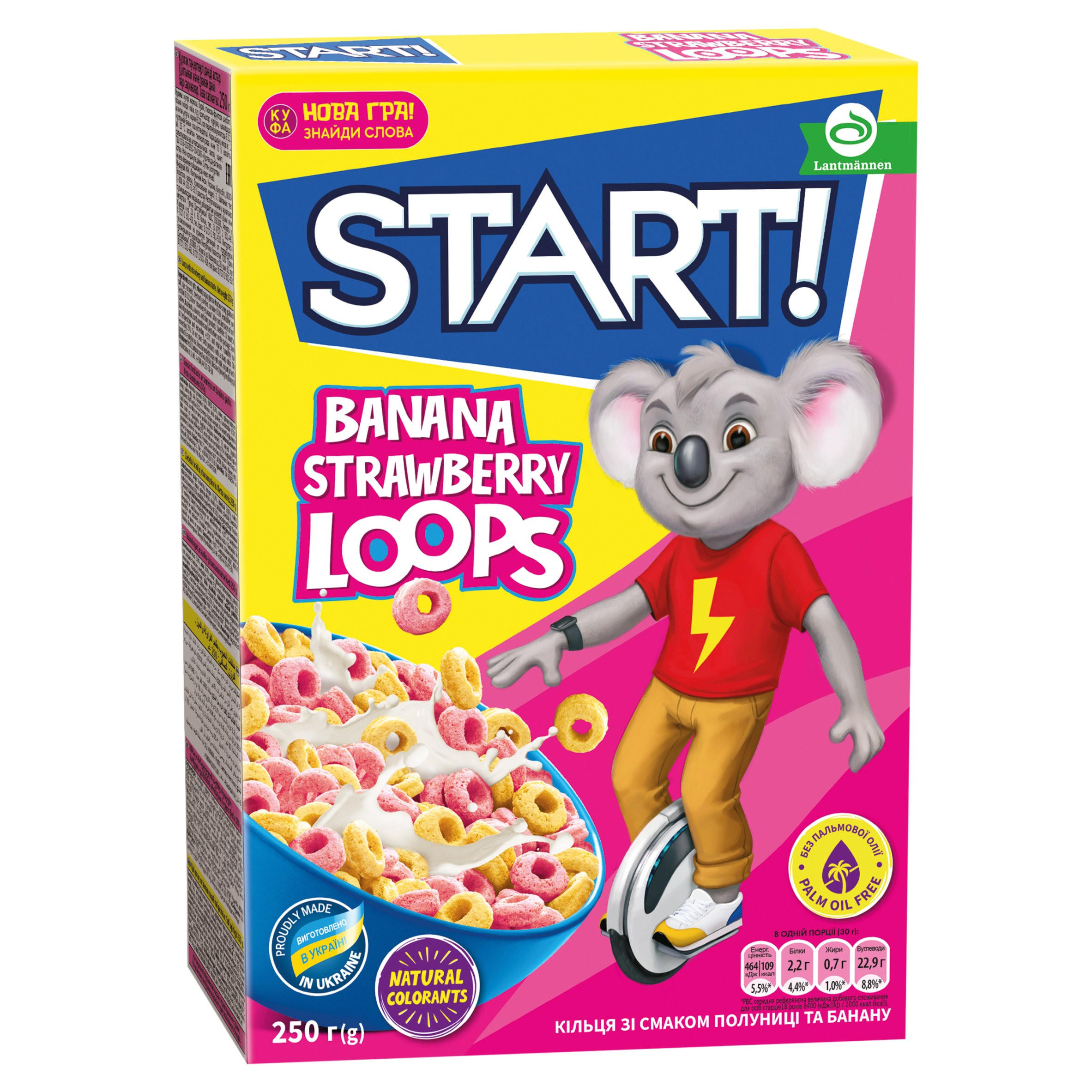 Start! Banana Strawberry Loops 250g