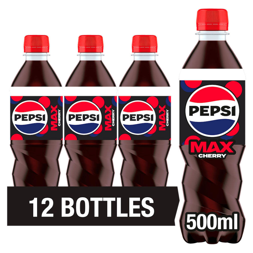 Pepsi Max Cherry No Sugar Cola Bottle 12 x 500ml