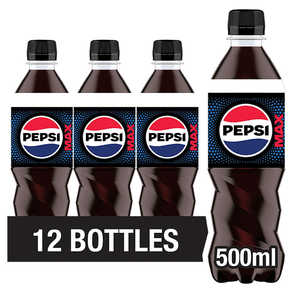 Pepsi Max No Sugar Cola Bottle 12 x 500ml