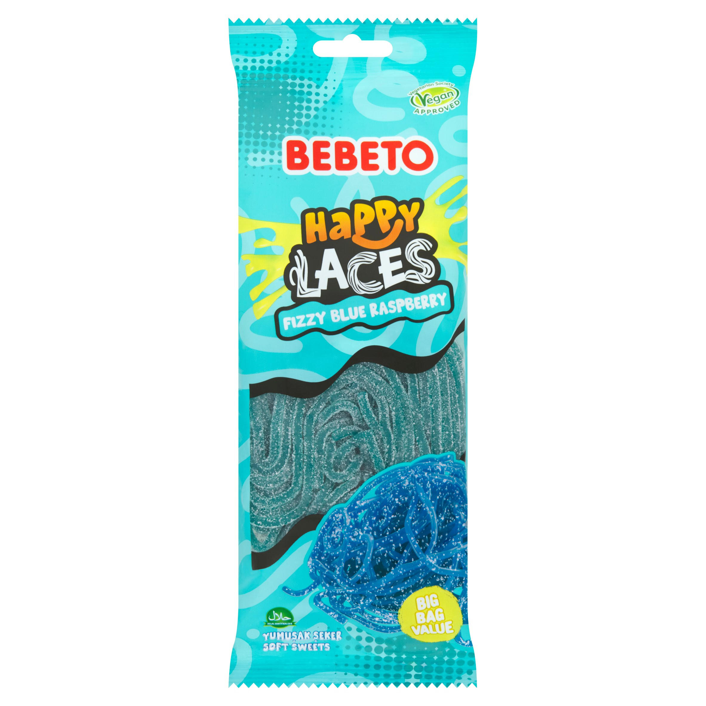 Bebeto Fizzy Blue Raspberry Laces 220g