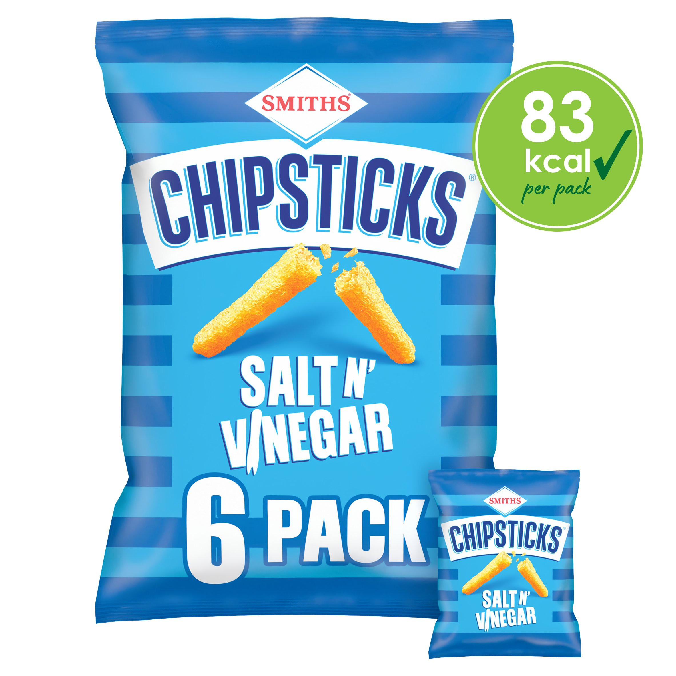 Chipsticks Salt & Vinegar Multipack Crisps 6 x 17g