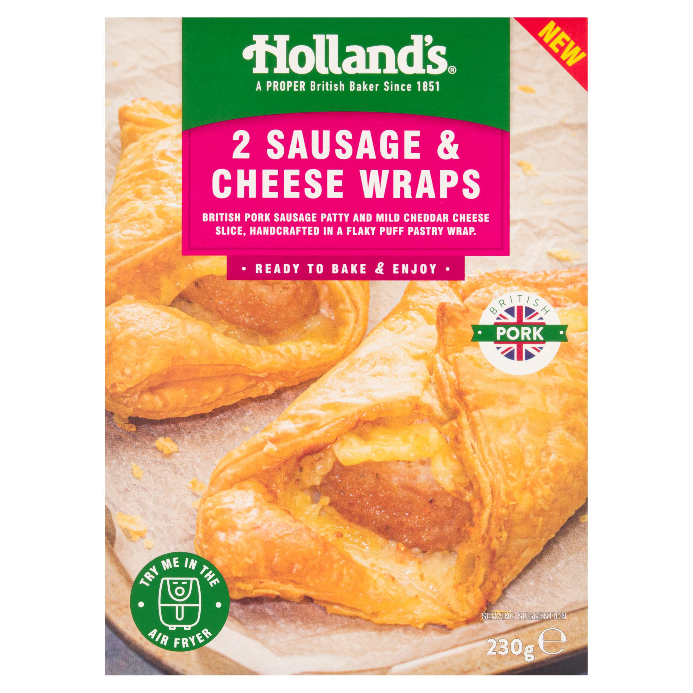 Holland's 2 Sausage & Cheese Wraps 230g