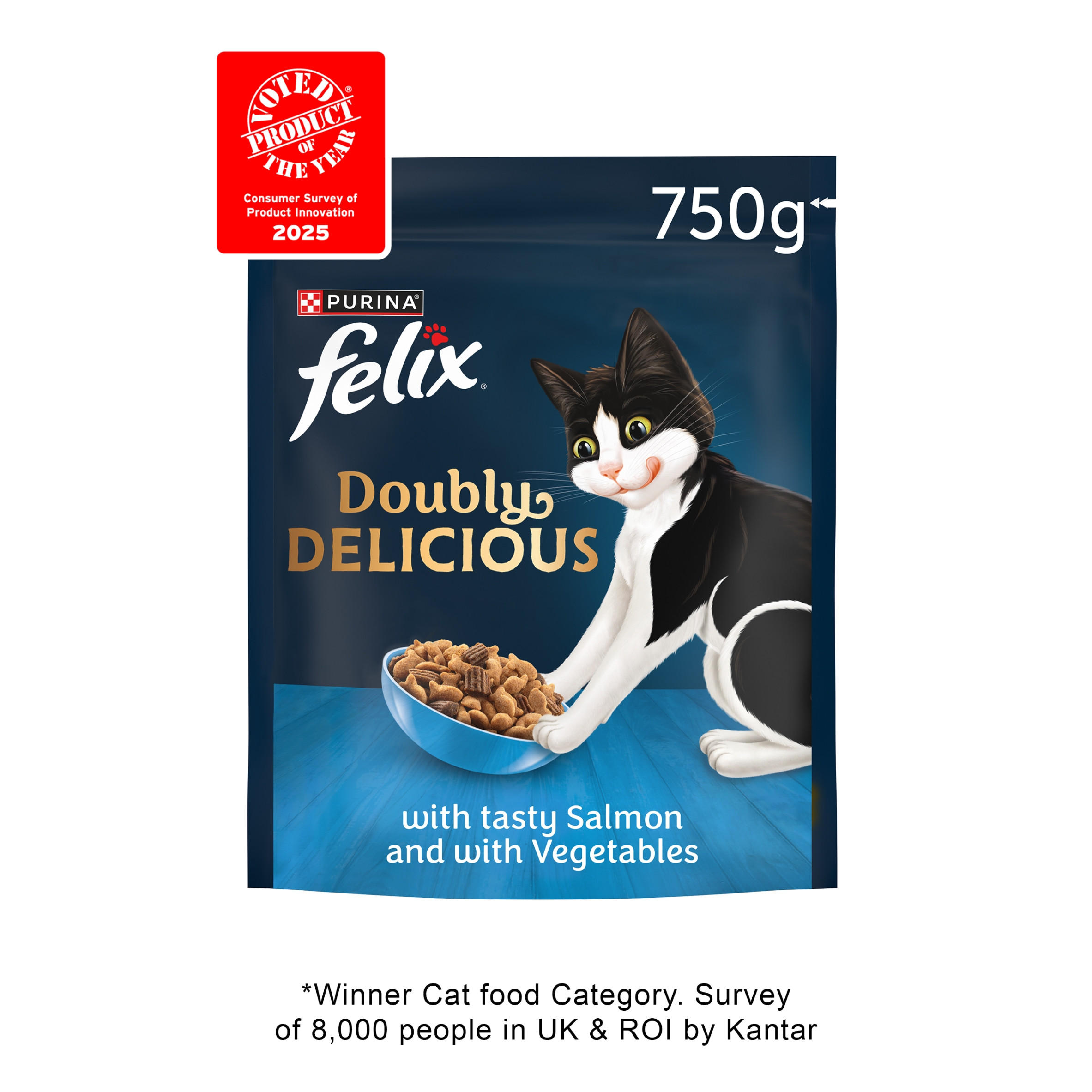 FELIX Doubly Delicious Salmon & Veg Dry Cat Food 750g