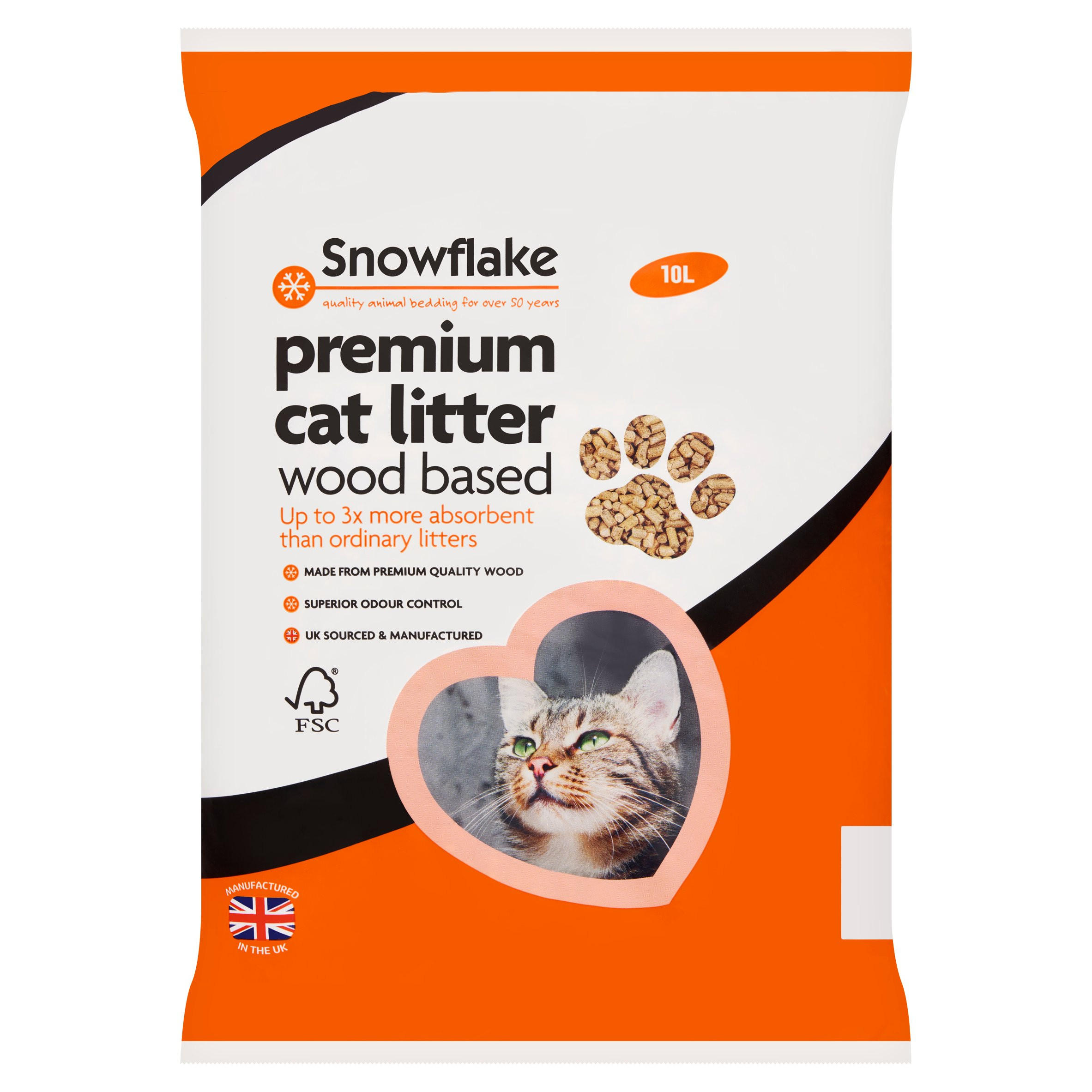 Snowflake Wood Based Premium Cat Litter 10 Litres