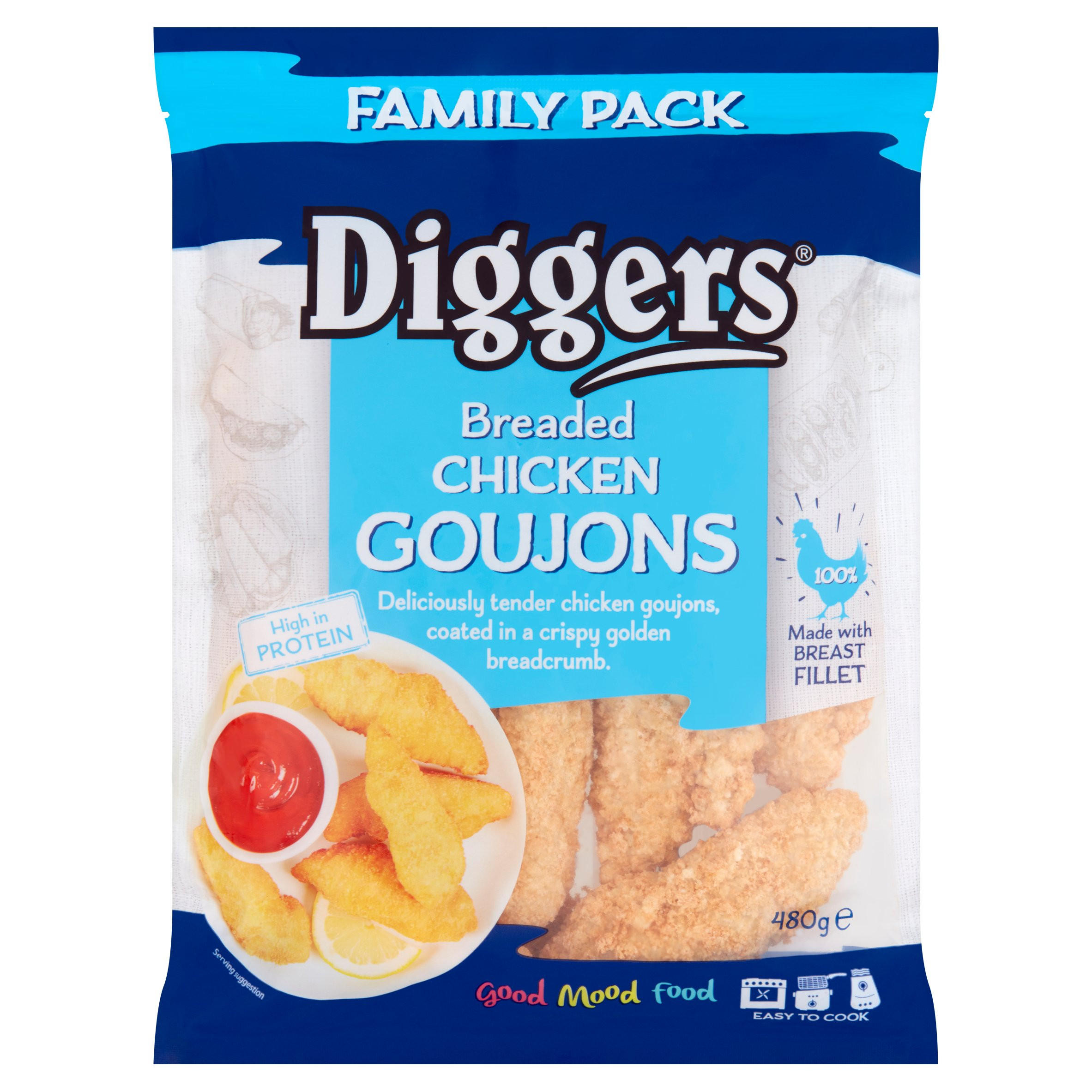 Diggers Breaded Chicken Goujons Family Pack 480g