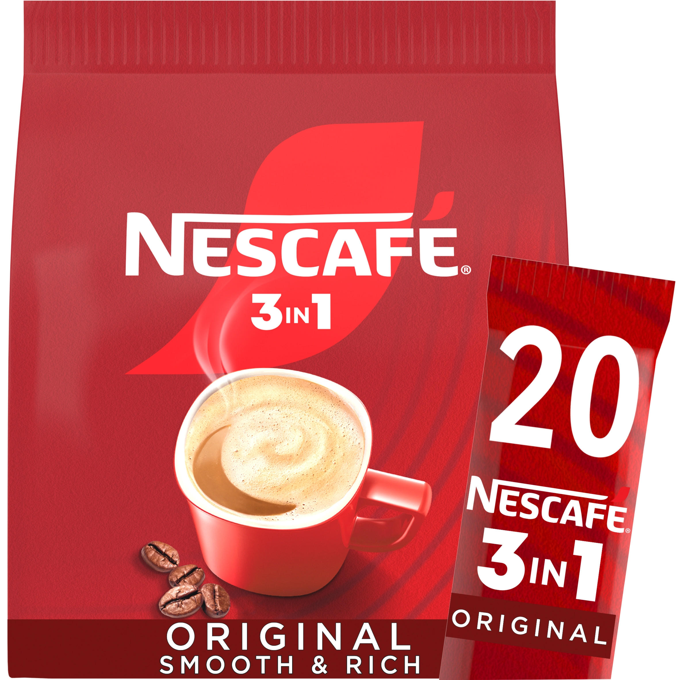 Nescafe 3in1 Original Instant Coffee Sachets 20 x 16g