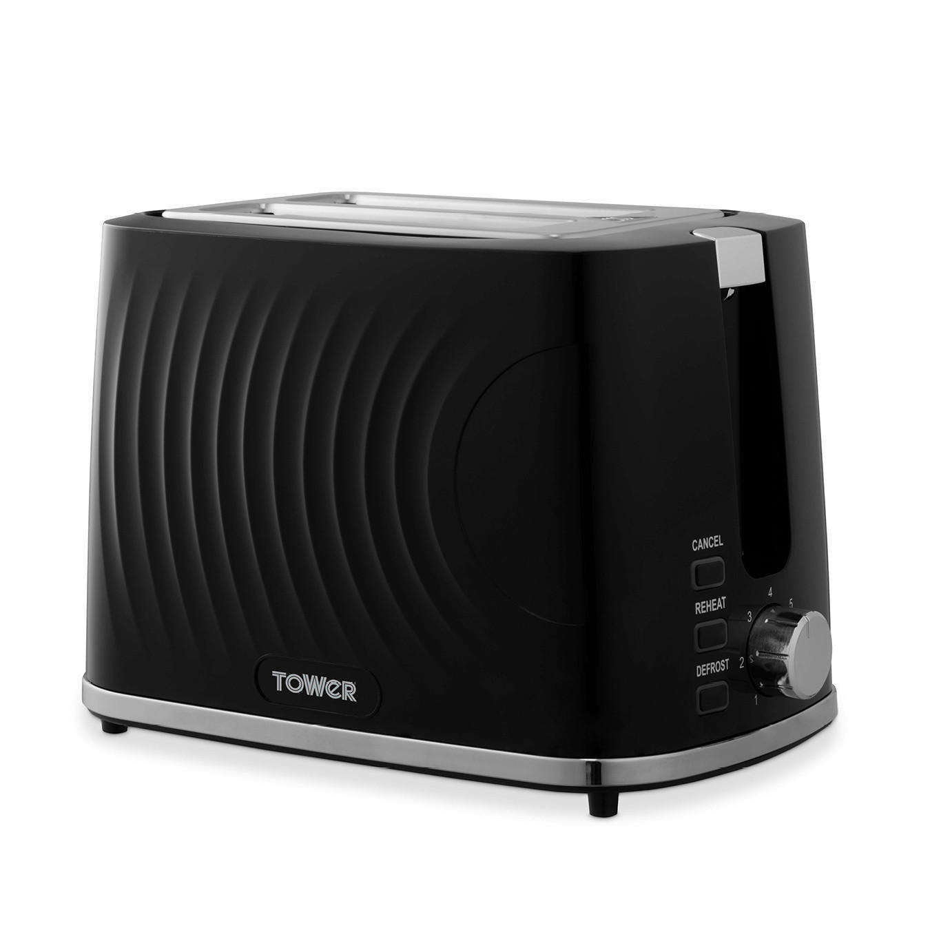 Tower Sonar Black 2 Slice Toaster