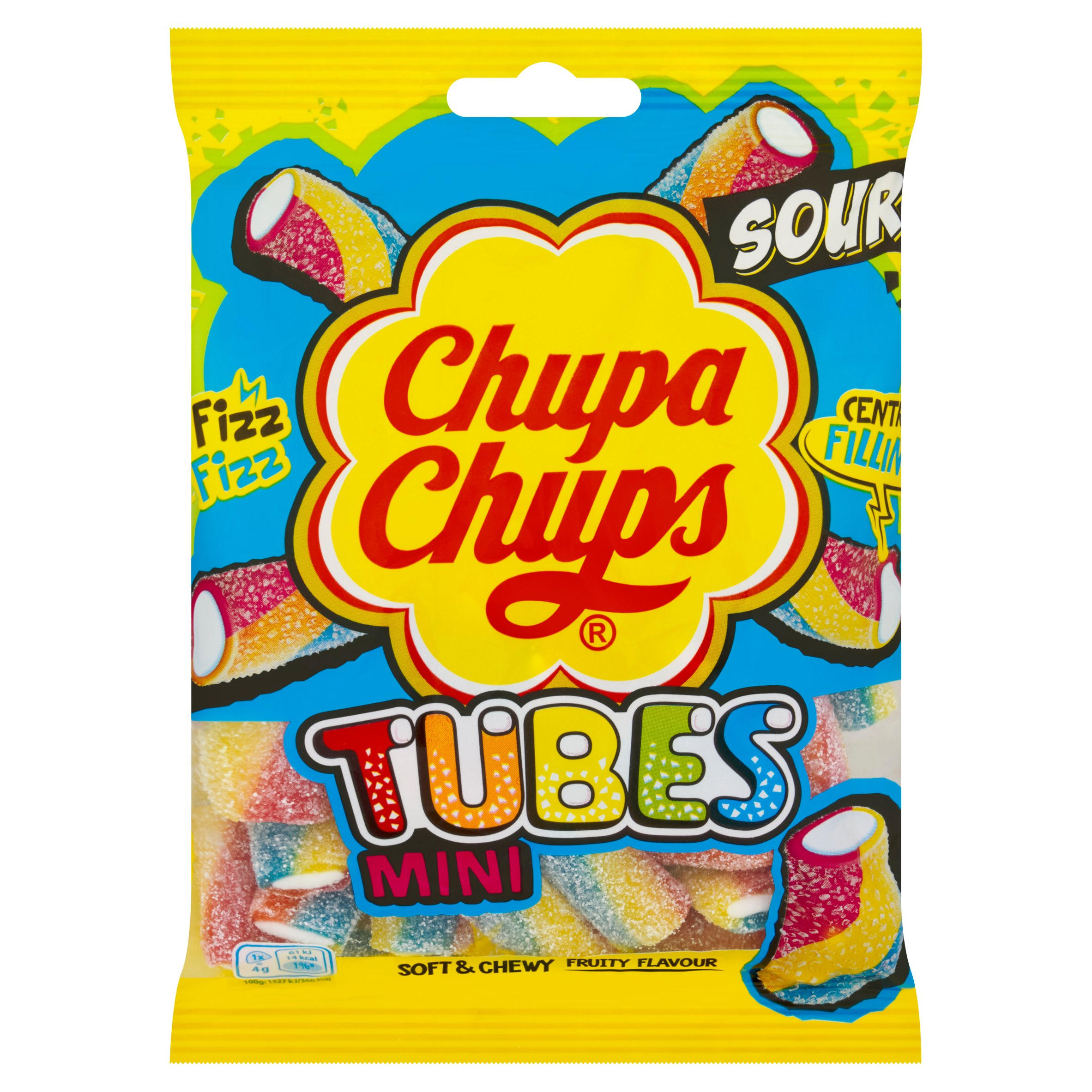 Chupa Chups Soft & Chewy Fruity Flavour Mini Tubes 130g - Image 1