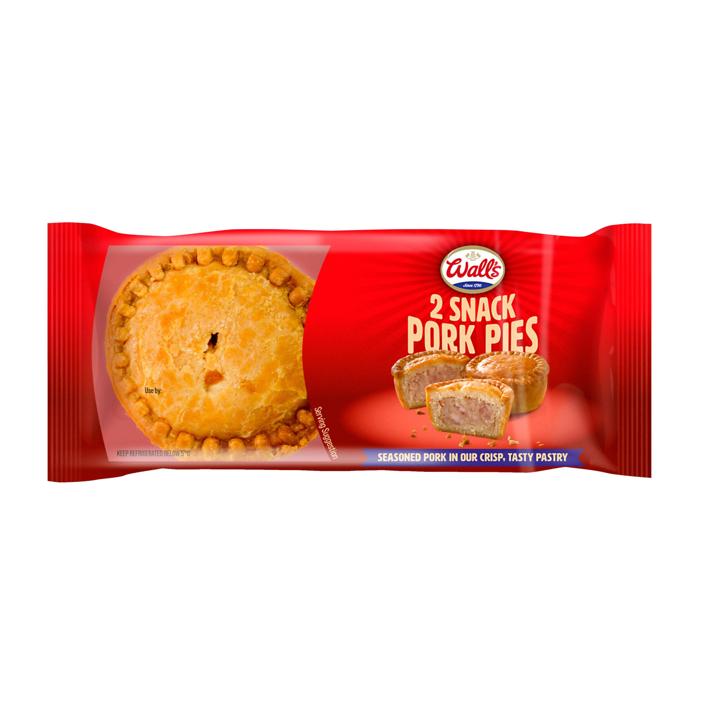 Wall's 2 Snack Pork Pies 130g