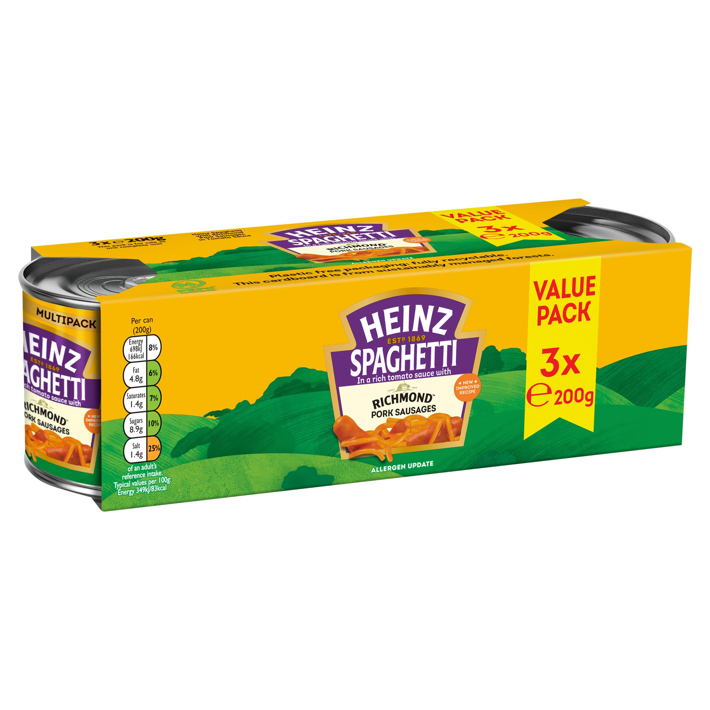 Heinz Spaghetti Richmond Pork Sausages 3 x 200g