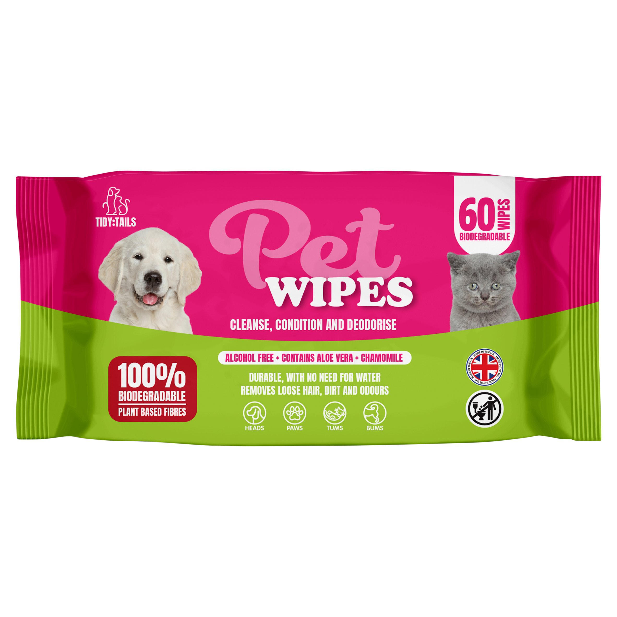 Tidy Tails 60 Biodegradable Pet Wipes