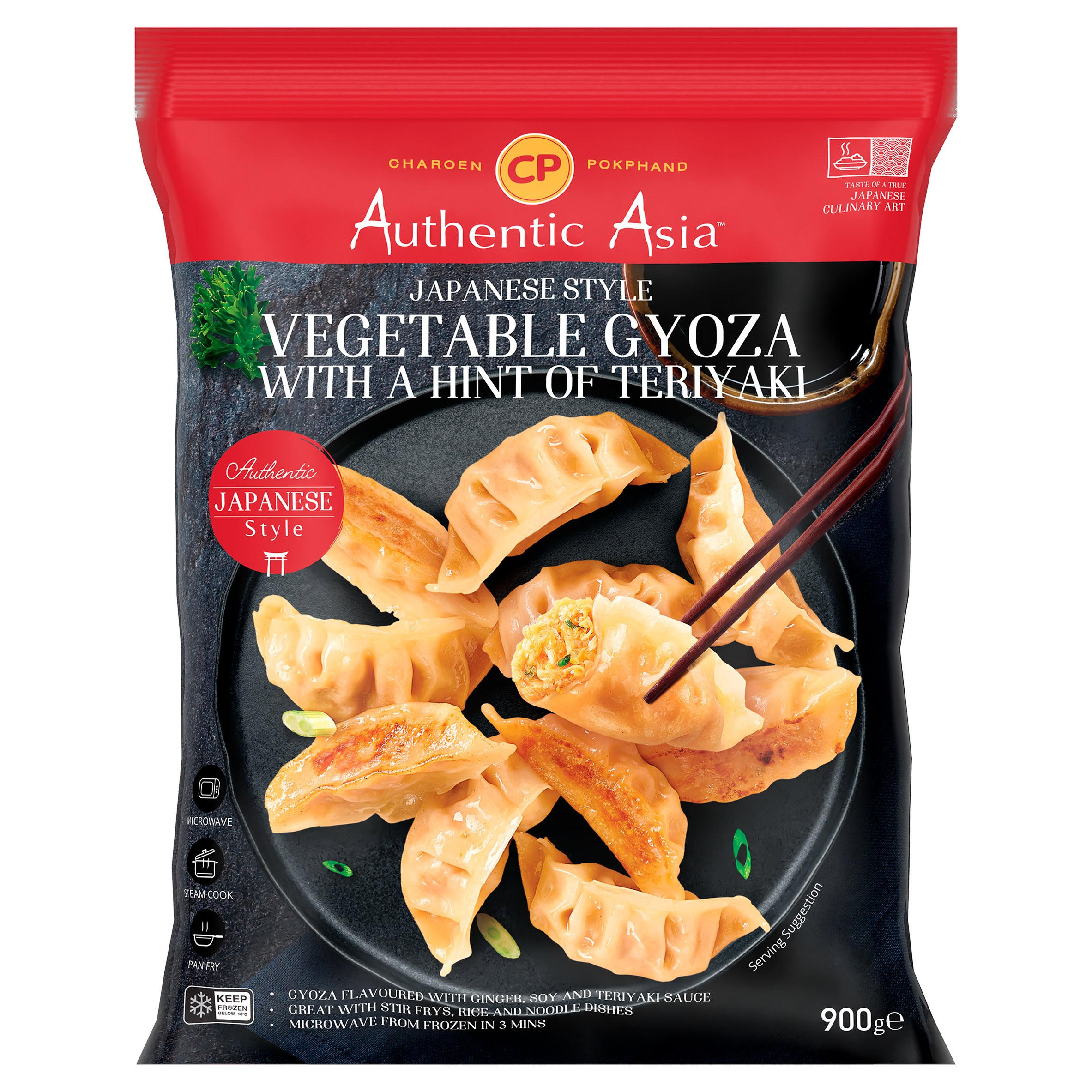 CP Authentic Asia Japanese Style Vegetable Gyoza with a Hint of Teriyaki 900g