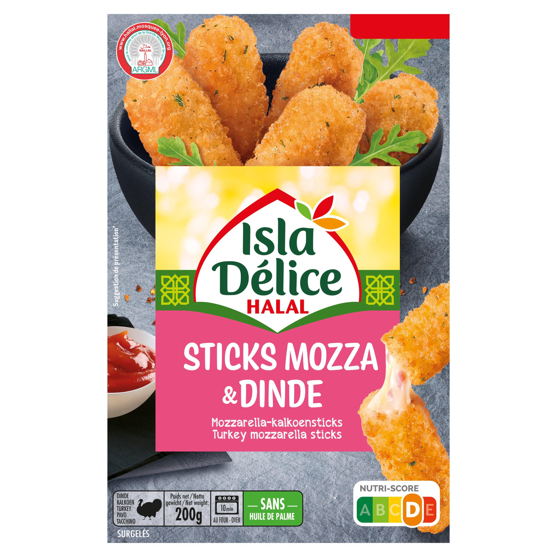 Isla Délice Halal Turkey Mozzarella Sticks 200g