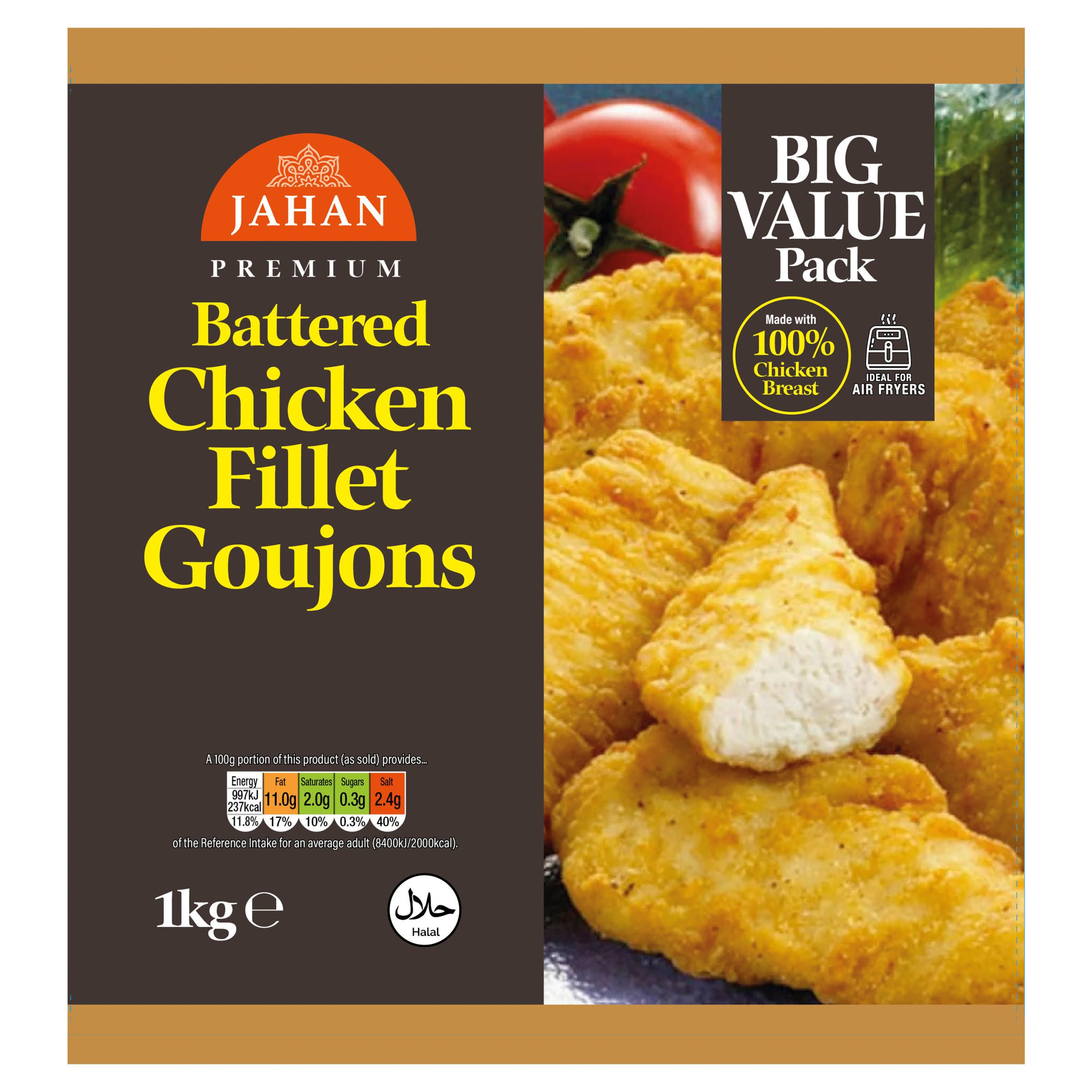 Jahan Premium Battered Chicken Fillet Goujons 1kg