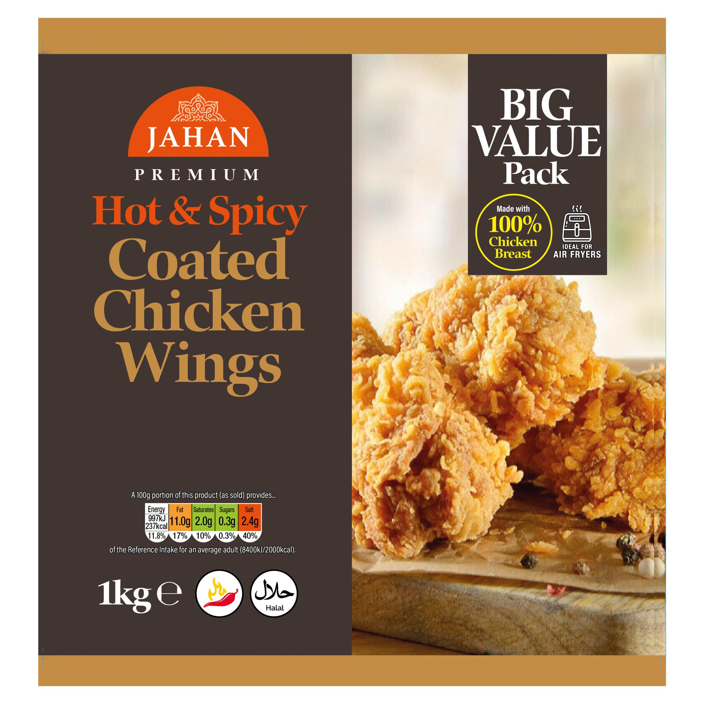 Jahan Premium Hot & Spicy Coated Chicken Wings 1kg