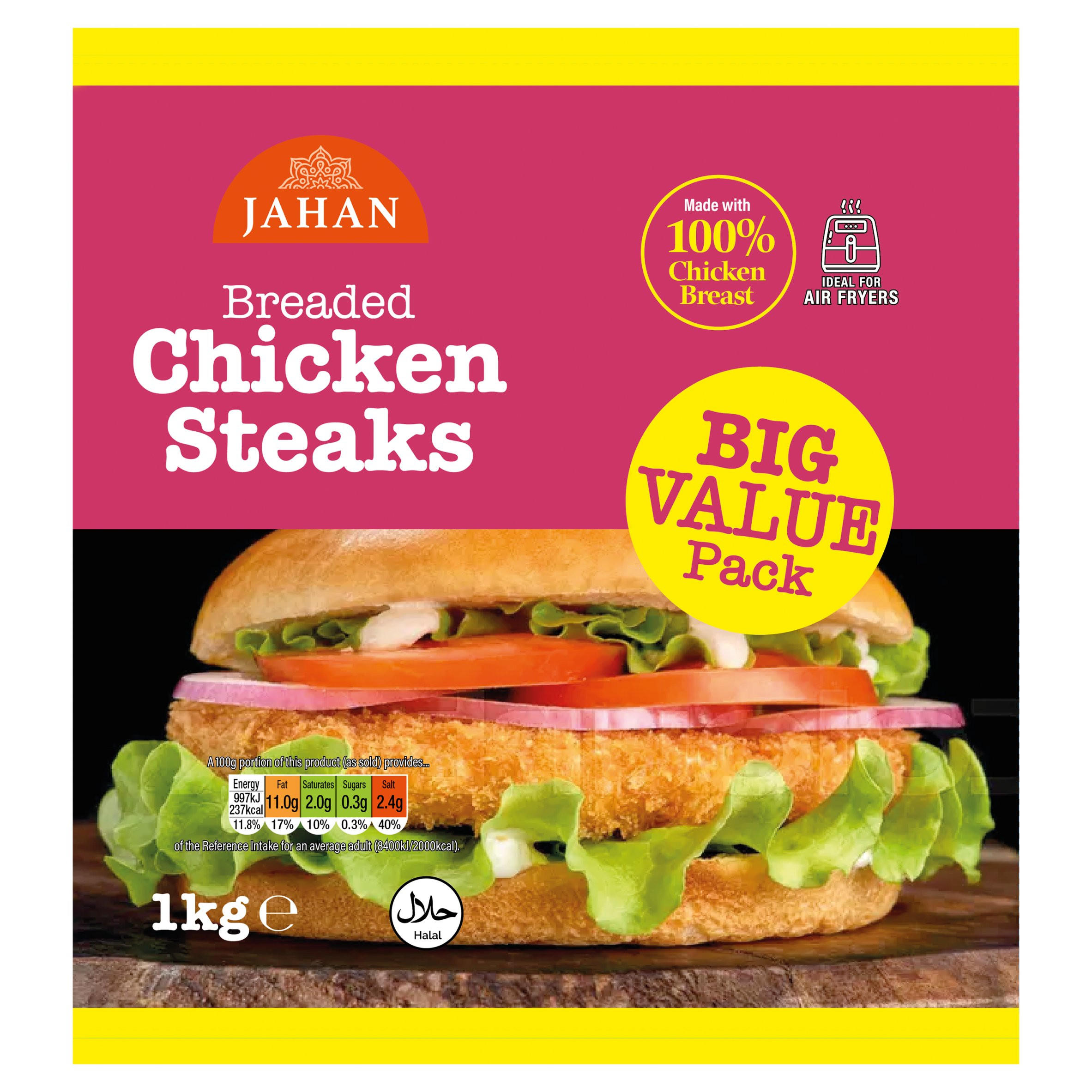 Jahan Breaded Chicken Steaks 1kg