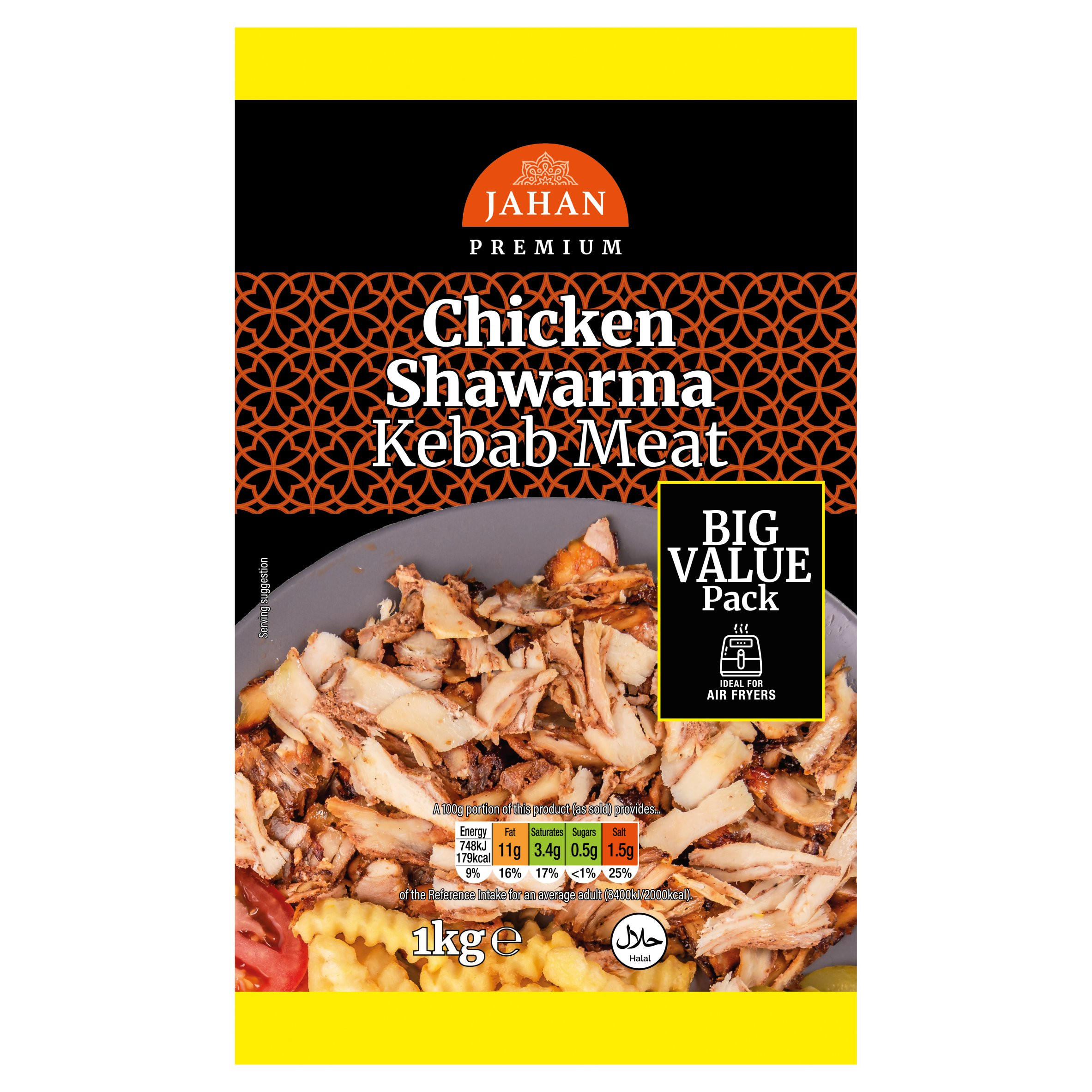 Jahan Premium Chicken Shawarma Kebab Meat 1kg