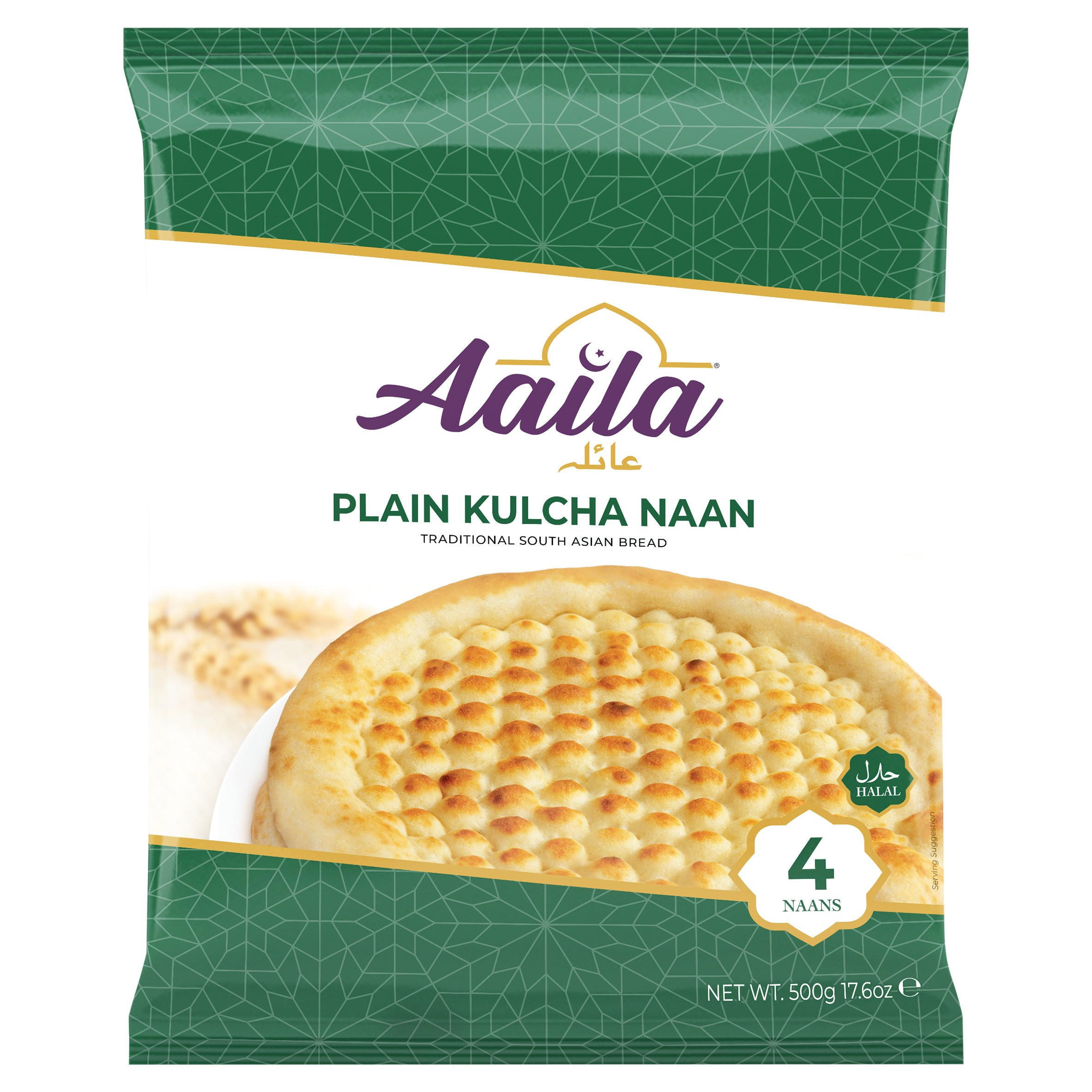 Aaila 4 Plain Kulcha Naan 500g