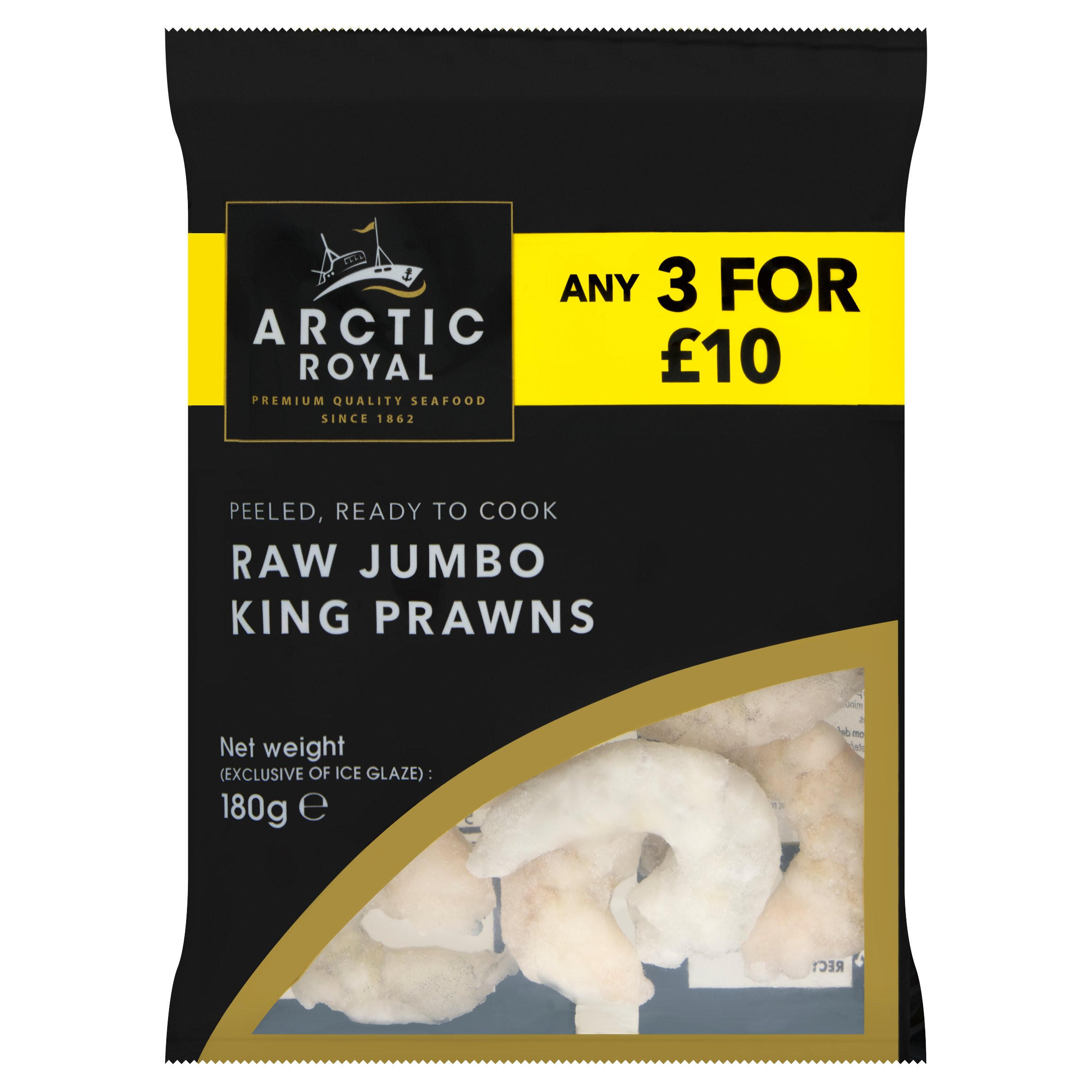 Arctic Royal Raw Jumbo King Prawns 180g