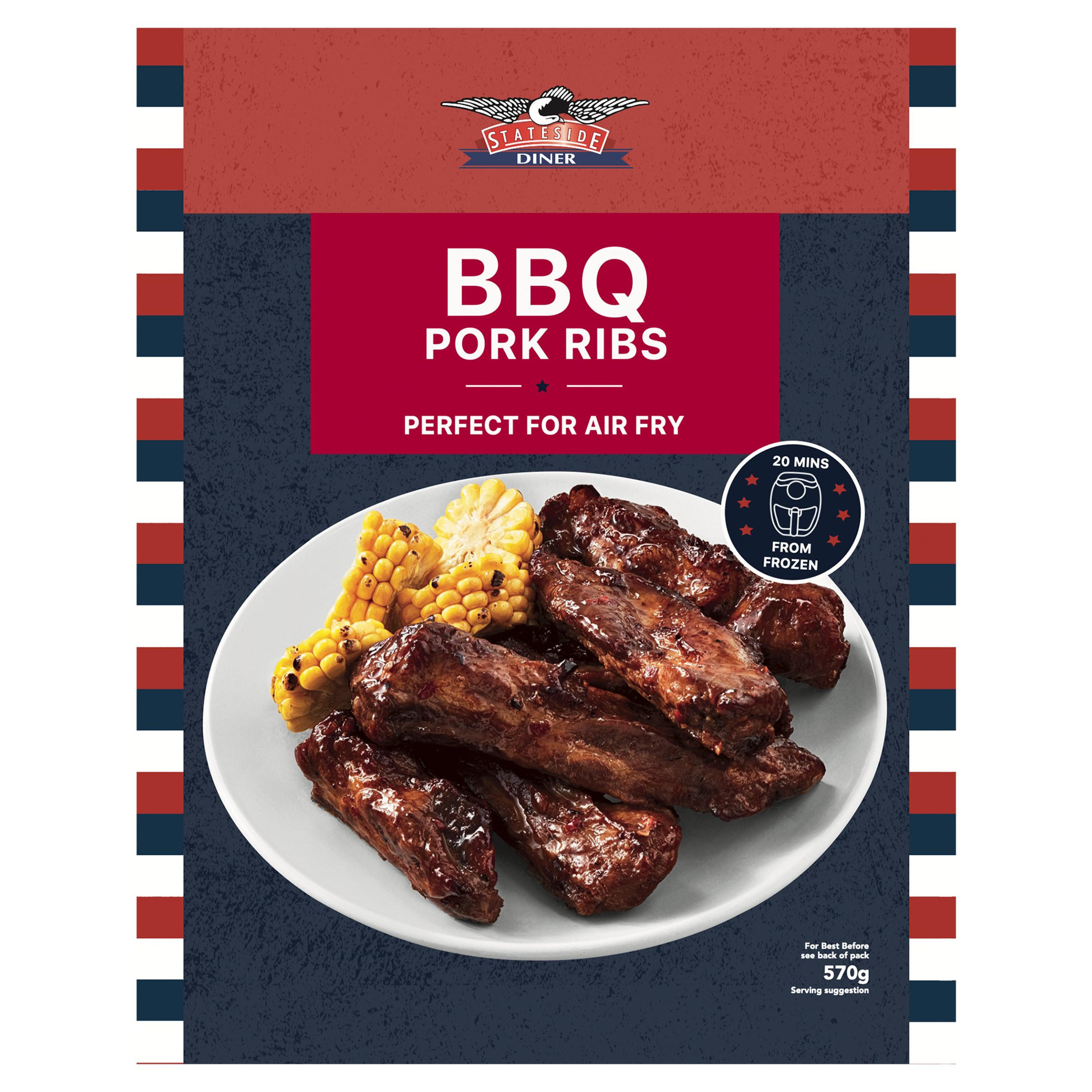 Stateside Diner BBQ Pork Ribs 570g