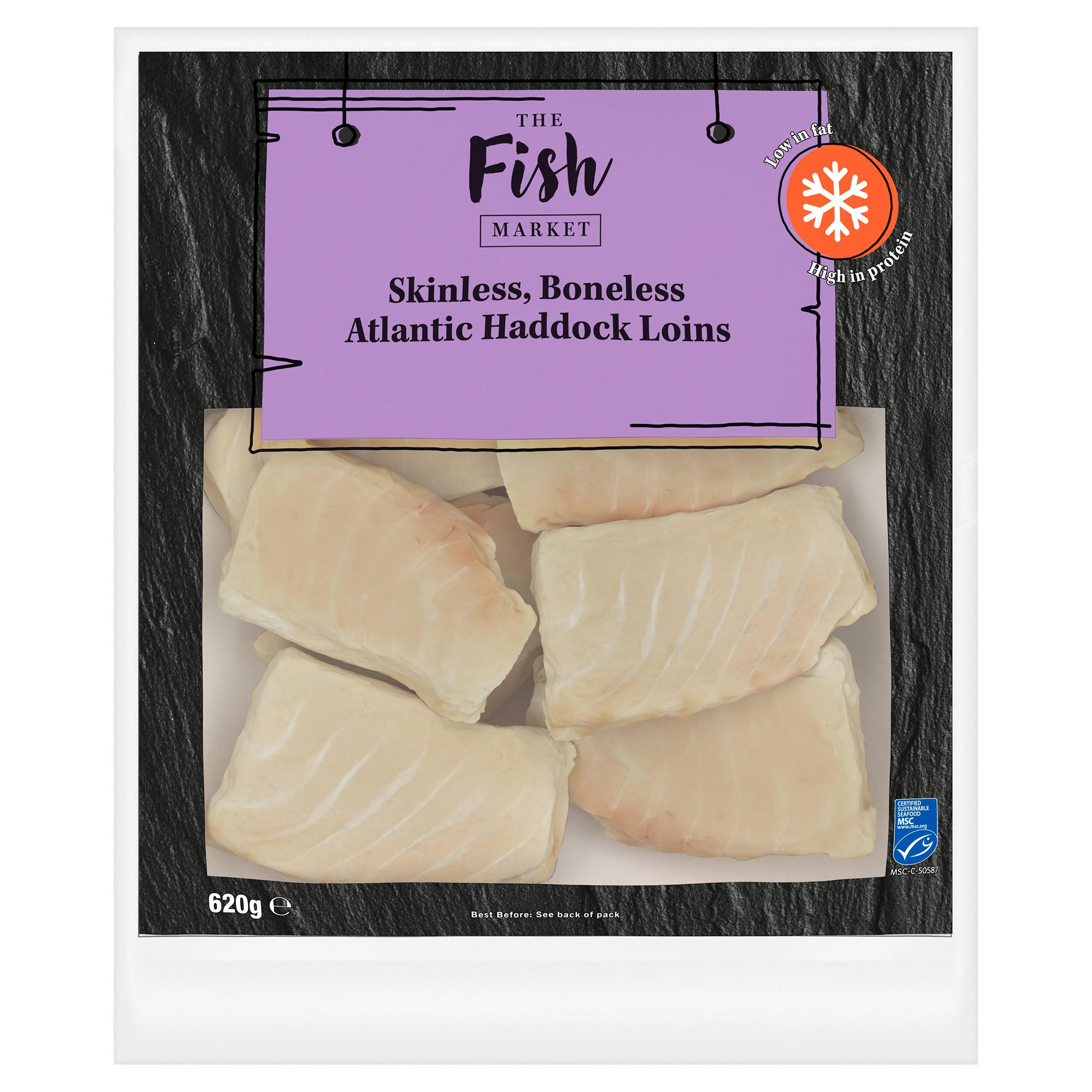 The Fish Market Skinless, Boneless Atlantic Haddock Loins 620g
