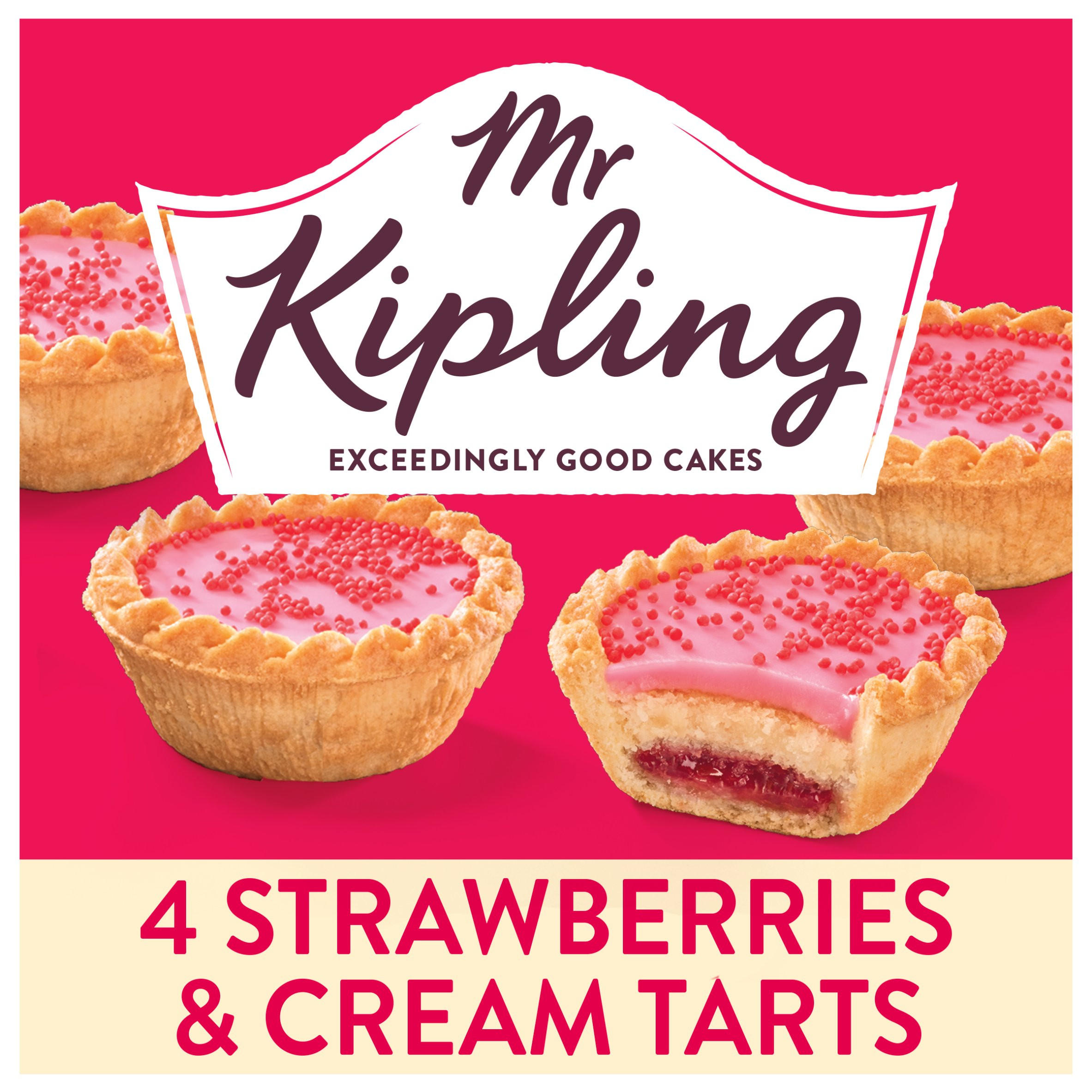 Mr Kipling Strawberries & Cream Tarts 4 Pack