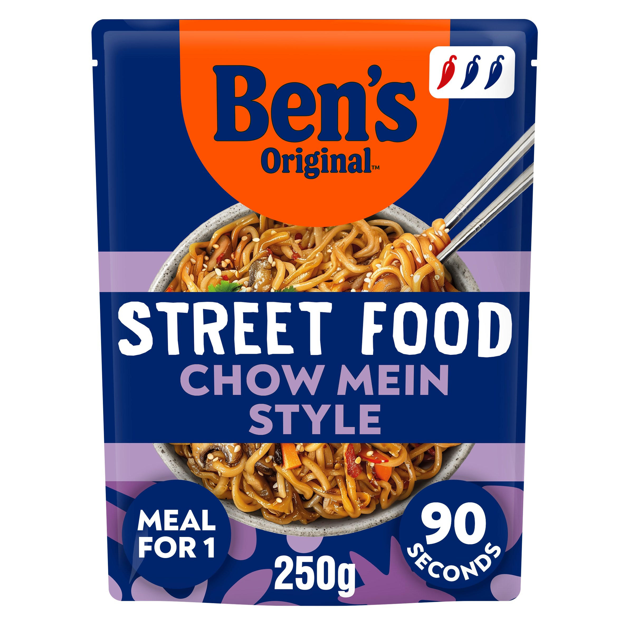 Bens Original Street Food Chinese Chow Mein Microwave Instant Noodles Meal 250g
