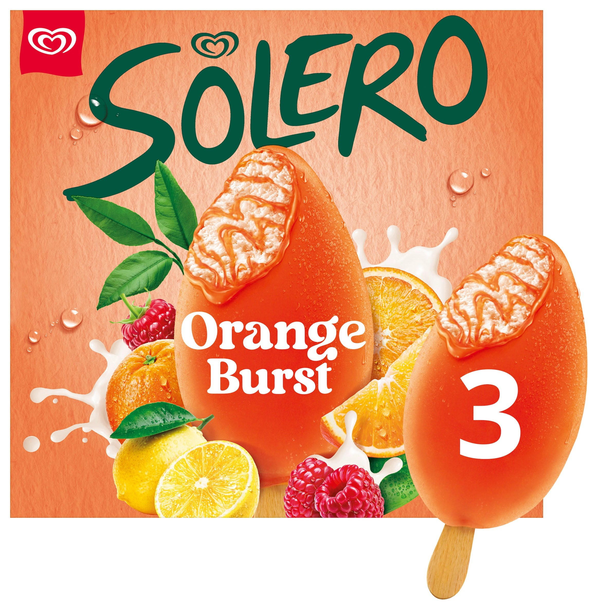 Solero Ice Cream Sticks Orange Burst 3x 90 ml