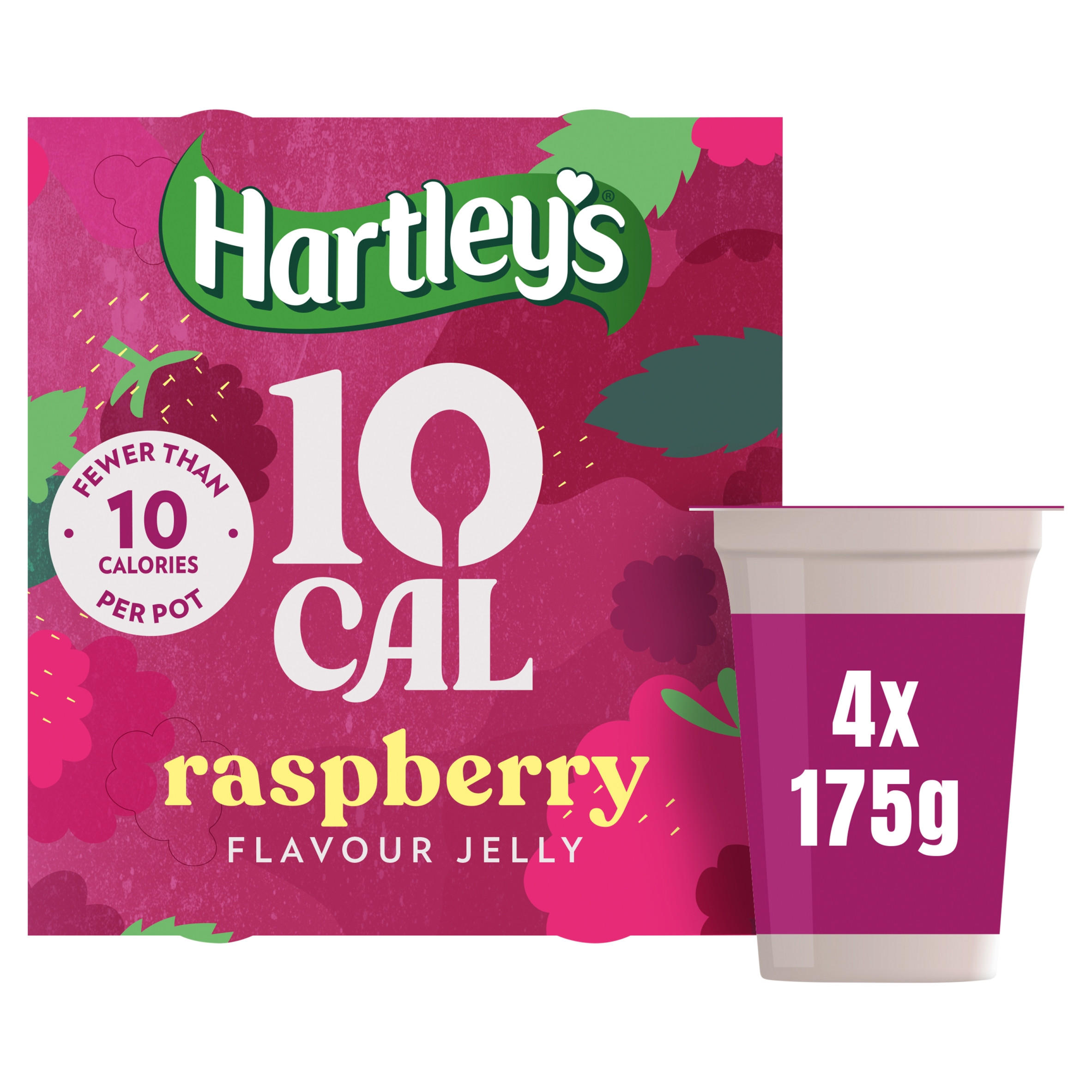 Hartley's 10 Cal Raspberry Flavour Jelly Pots 4 x 175g (700g)