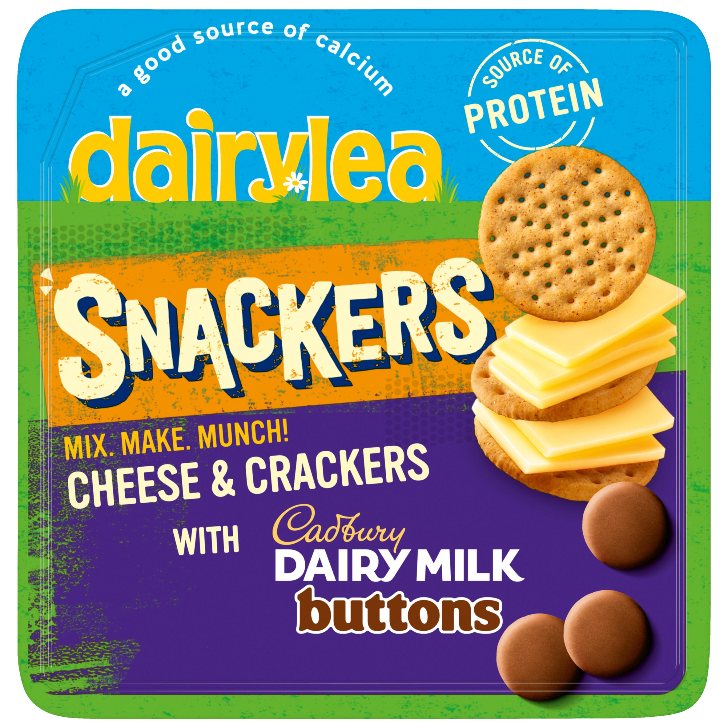 Dairylea Snackers Cheese & Crackers with Cadbury Dairy Milk Buttons 57.5g
