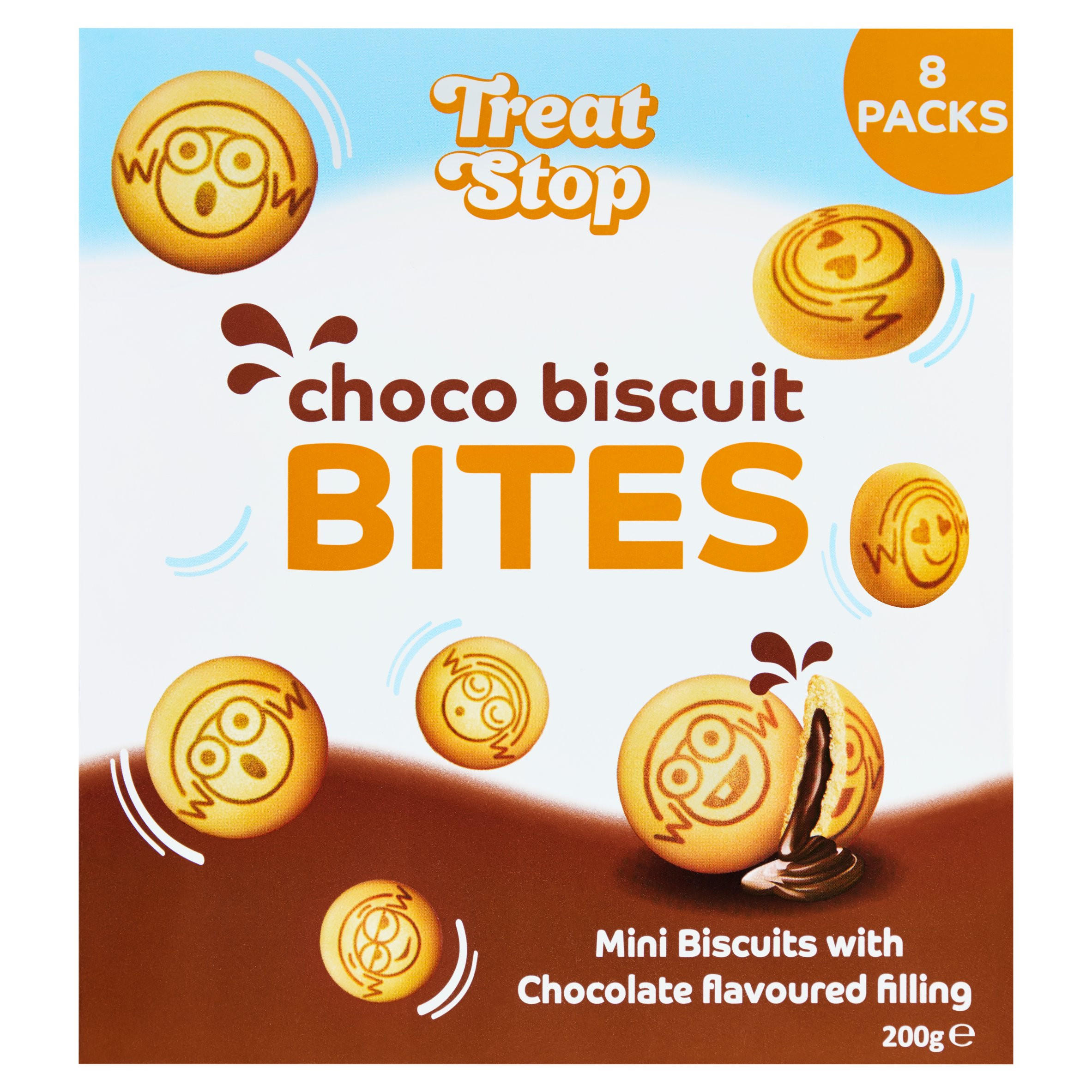Treat Stop Choco Biscuit Bites Mini Biscuits with Chocolate Flavoured Filling 200g