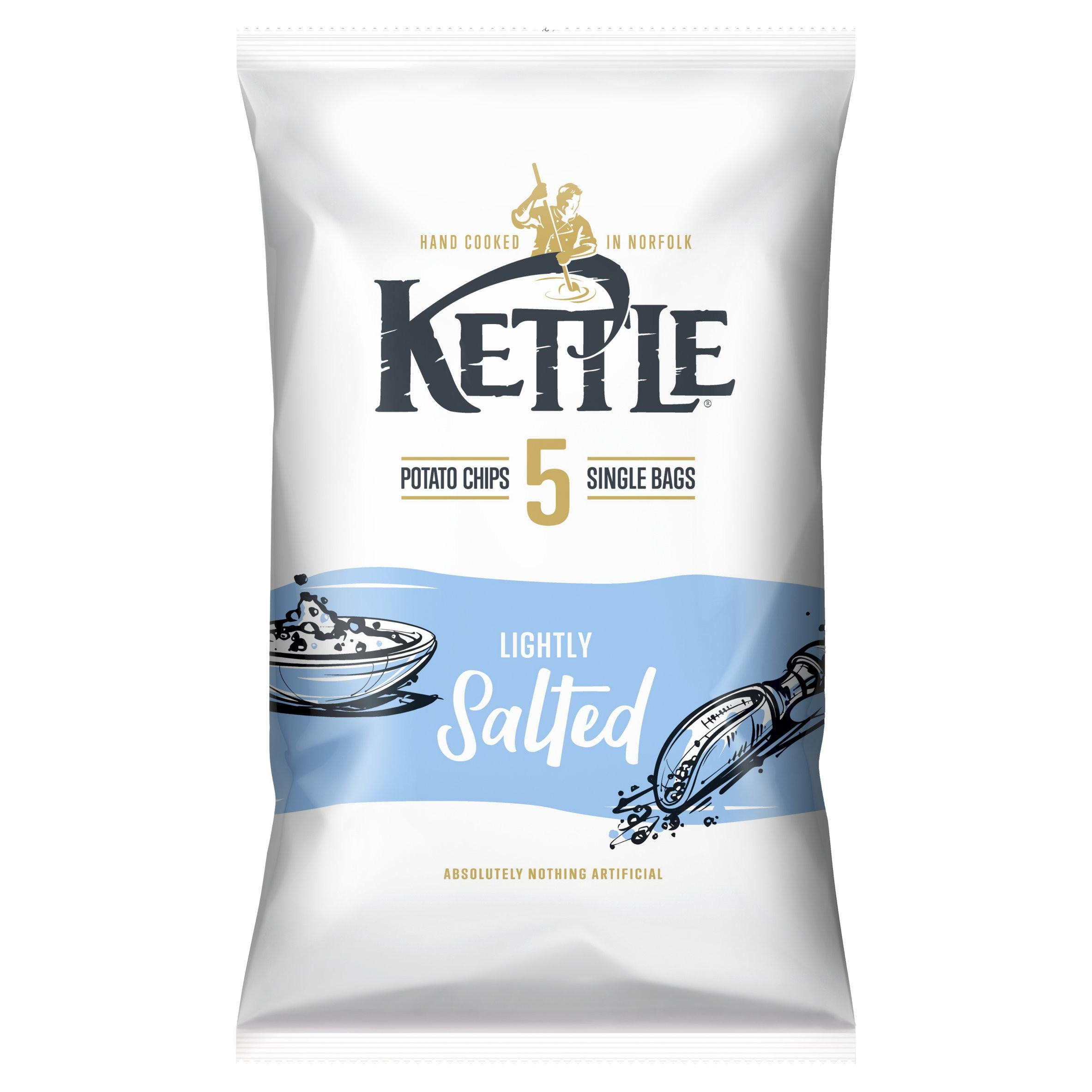 Kettle Lightly Salted Potato Chips 5 x 25g (125g)