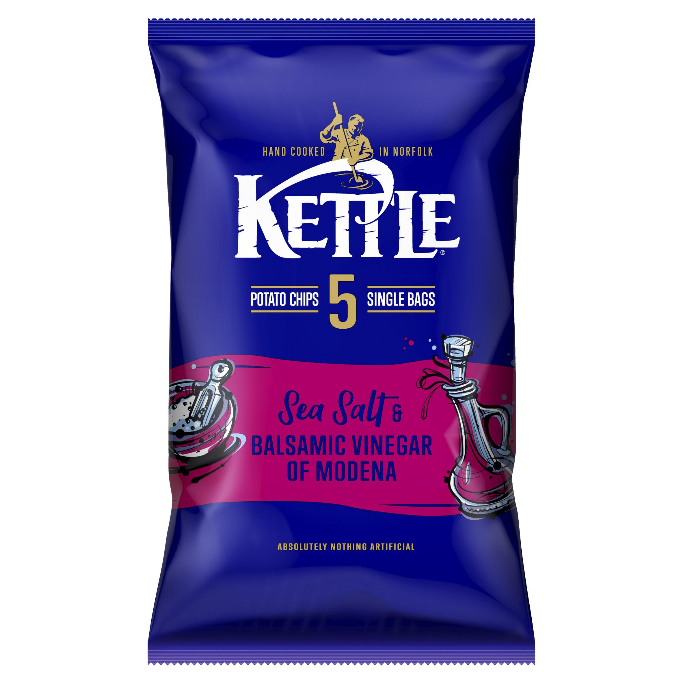 Kettle Potato Chips Sea Salt & Balsamic Vinegar of Modena 5 x 25g (125g)