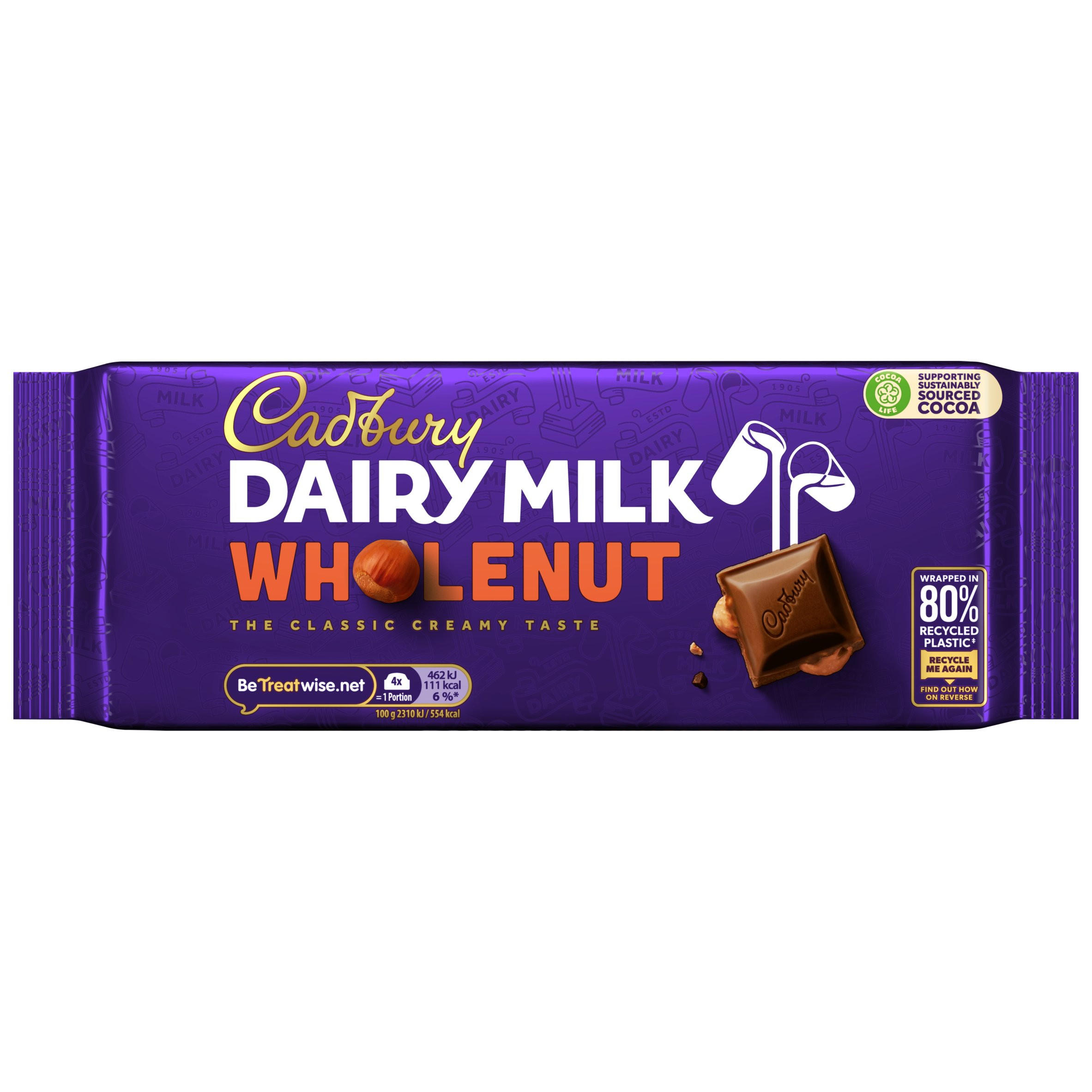 Cadbury Dairy Milk Wholenut Chocolate Bar 180 g