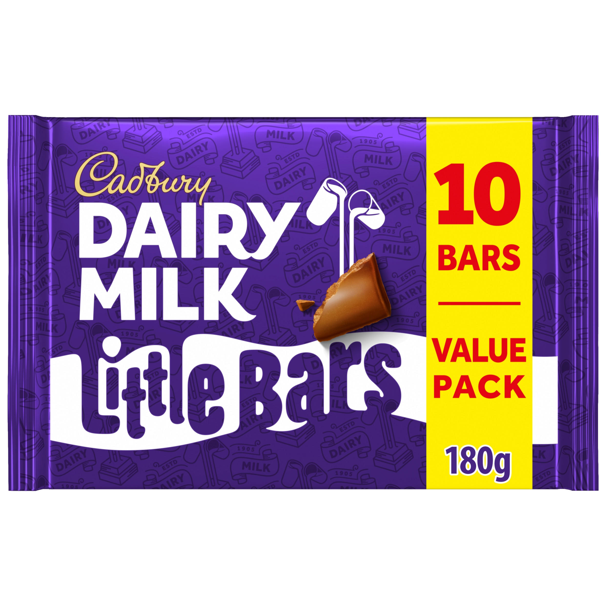 Cadbury Dairy Milk Little Bar Chocolate 10 Pack Multipack 180g (10 x 18g)