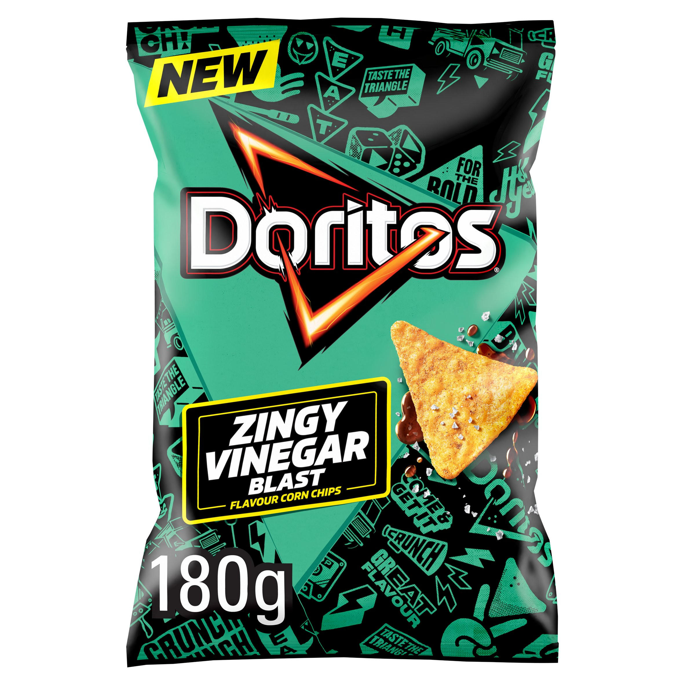Doritos Zingy Salt & Vinegar Tortilla Chips Sharing Bag Crisps 180g