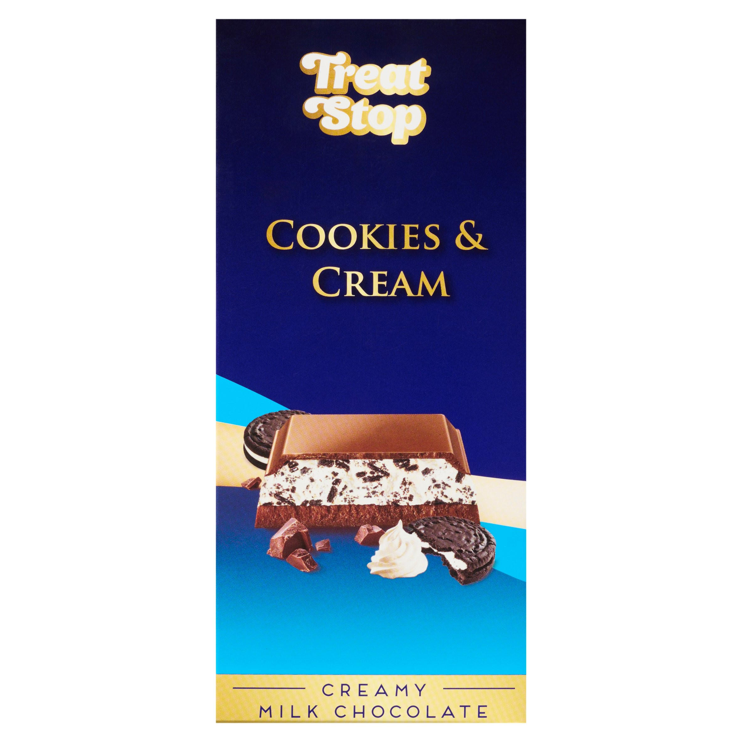 Treat Stop Cookies & Cream Creamy Milk Chocolate 80g